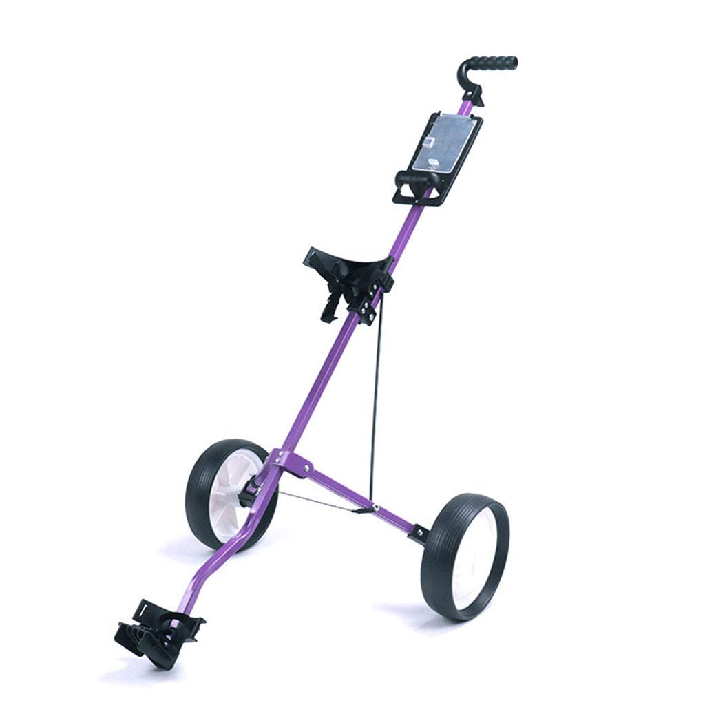 Lightweight Aluminum 2-Wheel Golf Push Cart - Foldable & Compact Golf Trolley with Storage | Perfect for Golf Course, Driving Range & Outdoor Sports | Durable Pull Caddy Cart for Easy Transport