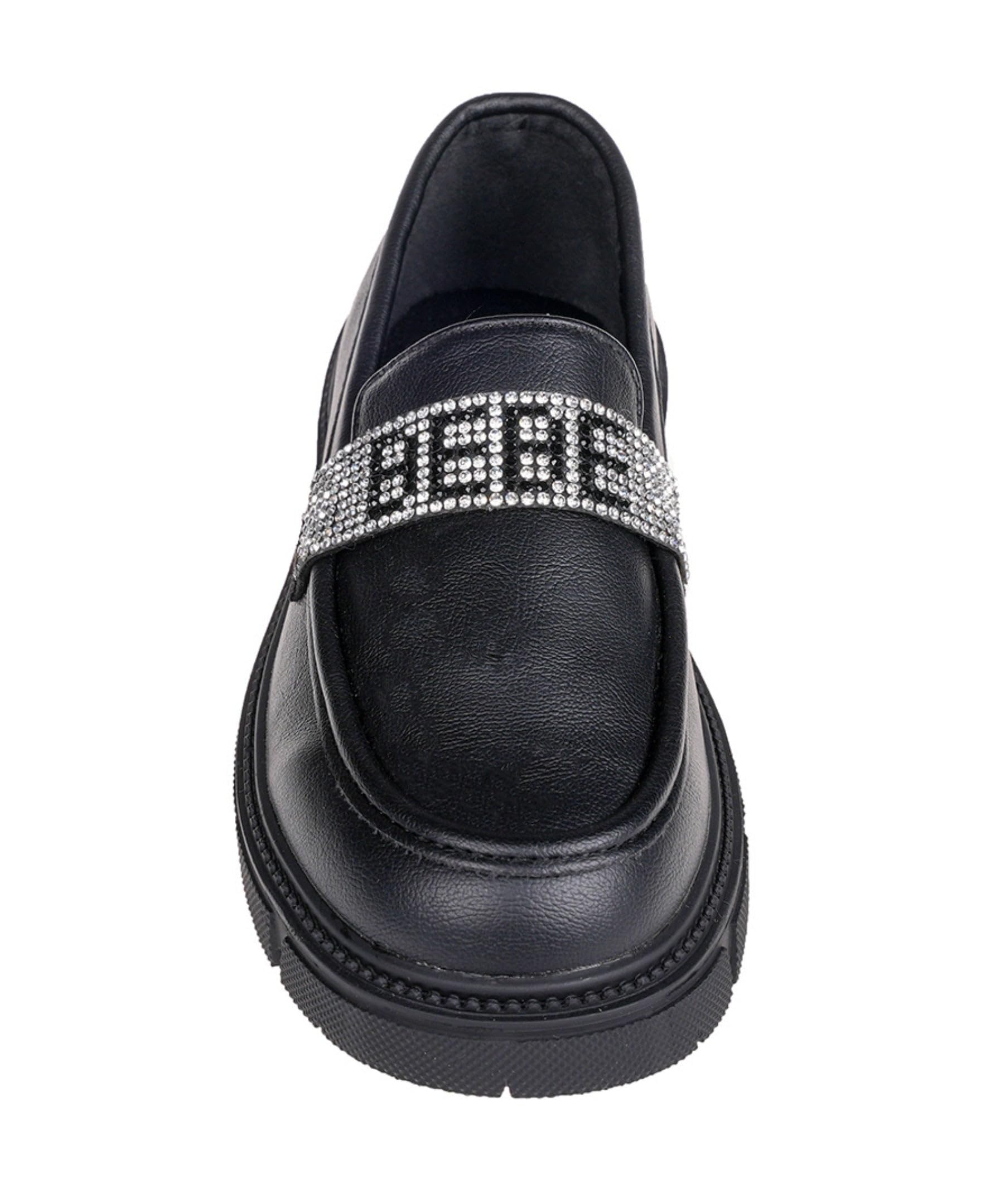 Bebe Girl's Mary Jane Loafers - Patent Leather Platform School Shoes for Girls (Black) | Comfortable Casual Uniform Shoes for Little & Big Kids | Perfect for School, Parties & Everyday Wear