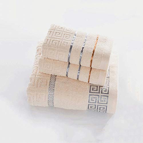 Z&y GLAa Soft Absorbent Terry Washcloth 3-Piece Towel Set - 70x140cm Cotton Bath Towel & 2 Face Hand Towels | Perfect for Spa, Gym, Travel & Home Use