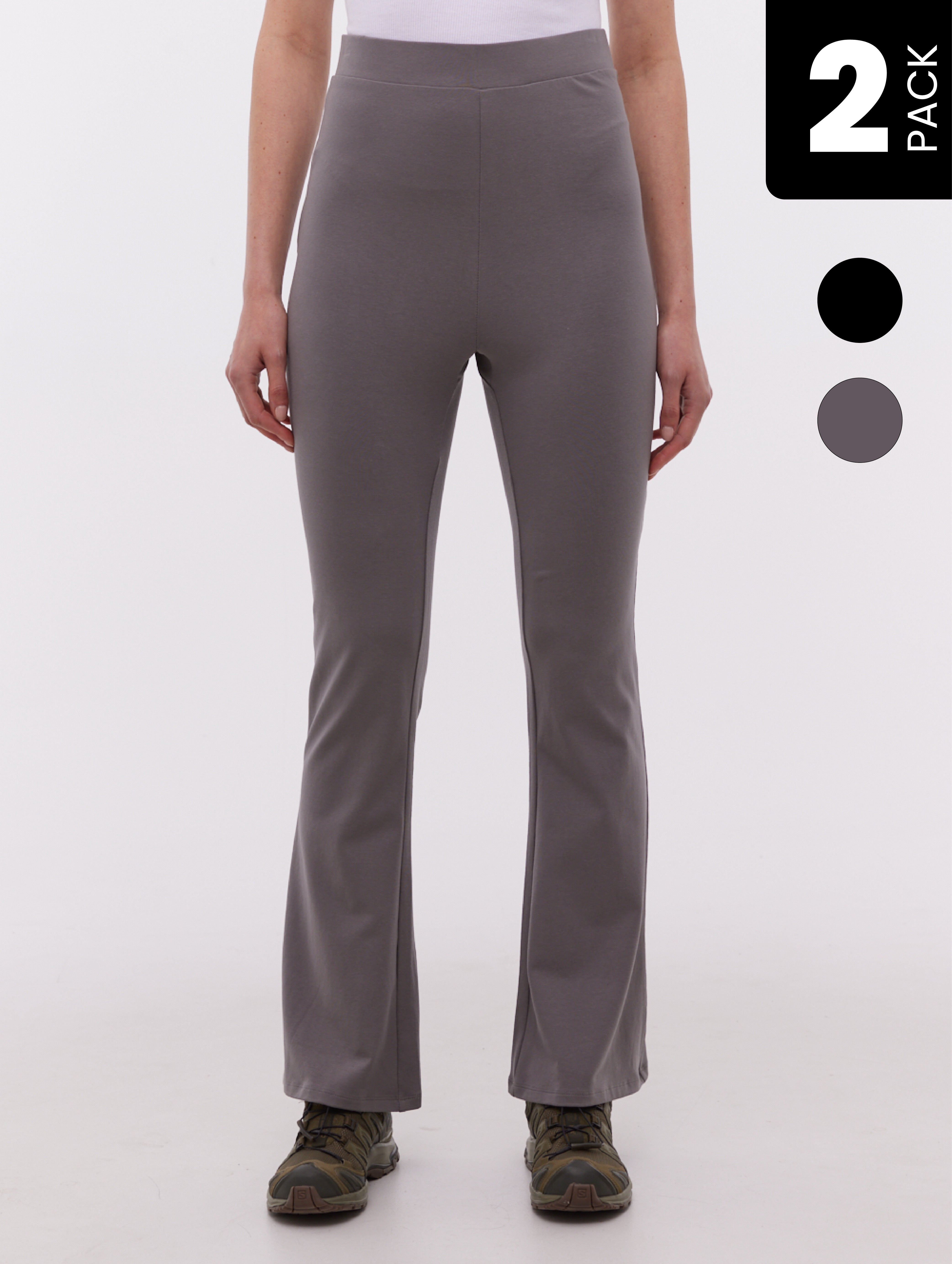 Tulla Flared Leggings 2 Pack - High Waist Yoga Pants for Women, Soft Stretchy Workout Leggings | Perfect for Yoga, Gym, Running & Lounge Wear