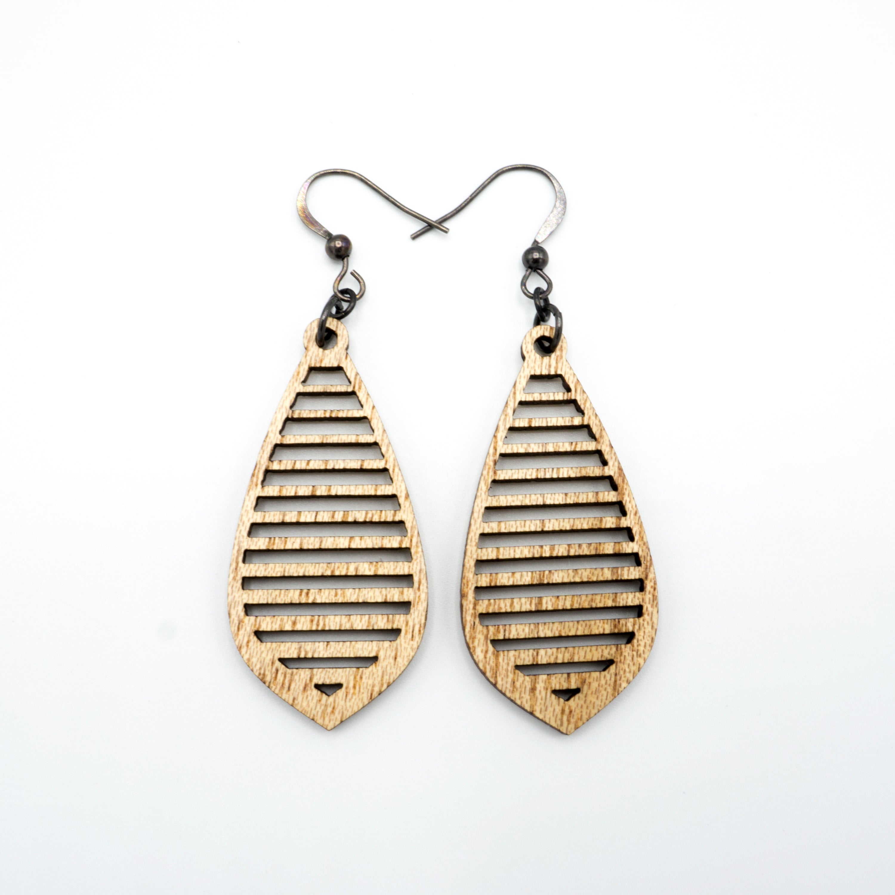 Gem Point 10 [S] Wooden Earrings - Handcrafted Mahogany Dangle Earrings for Women | Boho Chic Jewelry for Casual Wear, Parties & Special Occasions