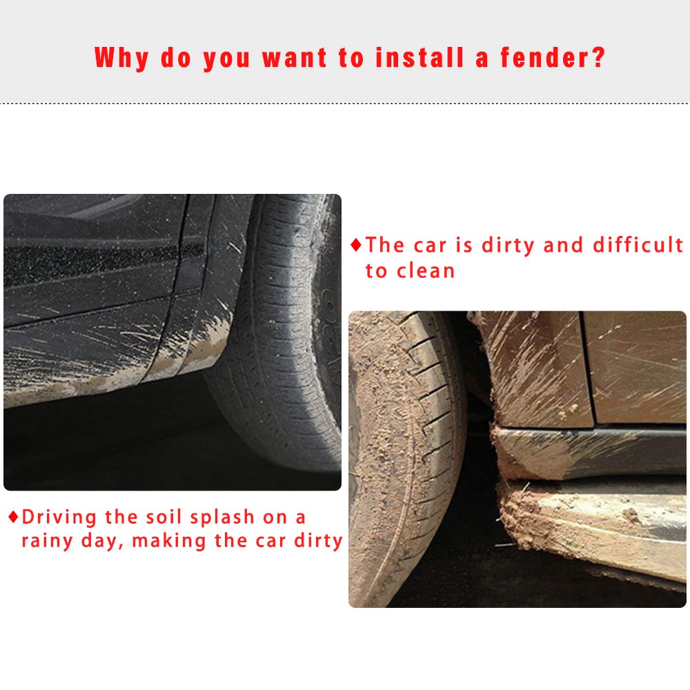 2008-2011 Toyota Highlander/Kluger Car Mud Guards - 4-Piece Front & Rear Splash Guards Set | Durable Fender Mud Flaps Accessories for All-Weather Protection & Off-Road Driving