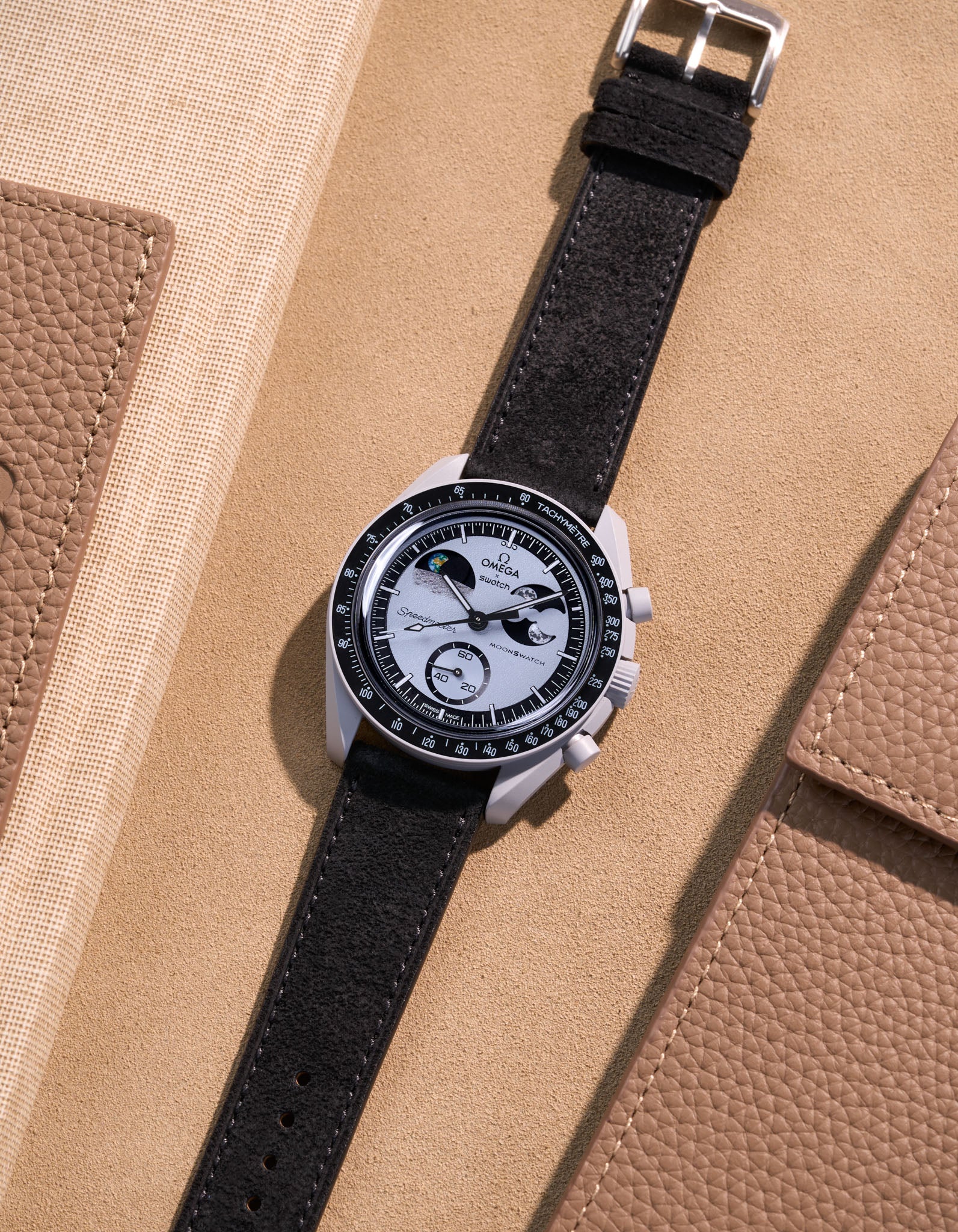 Omega X Swatch Mission to Earth Genuine Leather Replacement Watch Straps - Premium Quality Adjustable Bands for MoonSwatch Watches - Perfect for Casual Wear, Dress Occasions & Watch Collectors