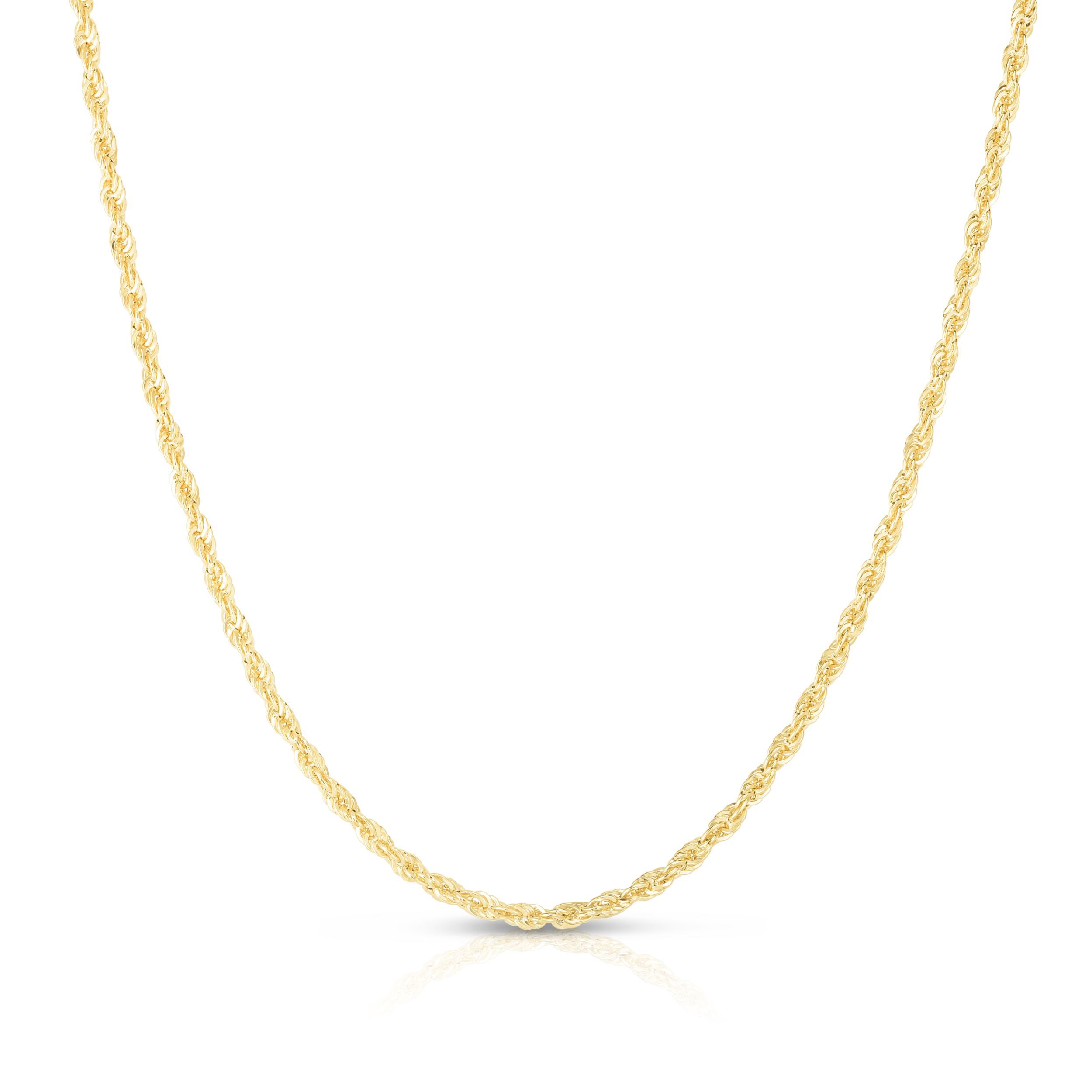 14K Gold 2.7mm Lite Rope Chain Necklace for Women - Dainty & Lightweight Everyday Jewelry - Perfect for Layering, Gifts & Special Occasions