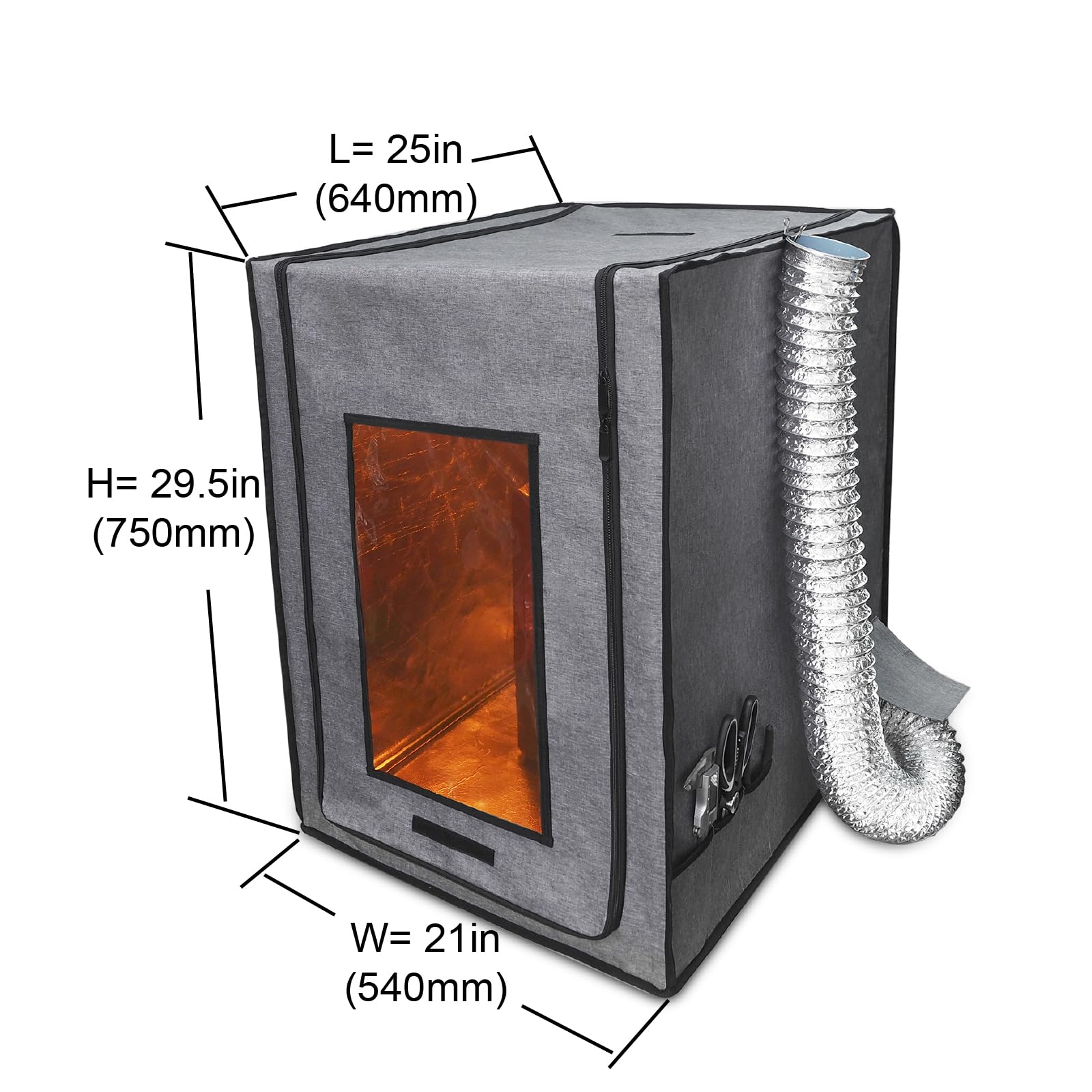 Fireproof Resin 3D Printer Enclosure with Ventilation System - UV Blocking Window, 12V Fan & Pre-Installed Vent Pipe for Odor & Fume Extraction - Insulated Warm Chamber for LCD 3D Printing - Perfect for Home Studios & Small Workshops