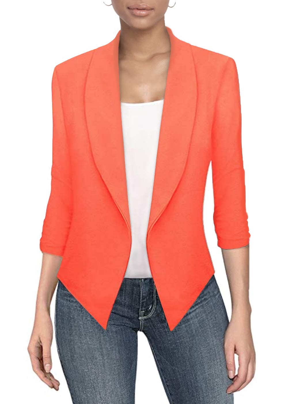 Stylish Women's Hybrid Blazer Jacket - Open Front Cardigan with Removable Shoulder Pads | Made in USA | Perfect for Office Work, Business Casual & Professional Outfits