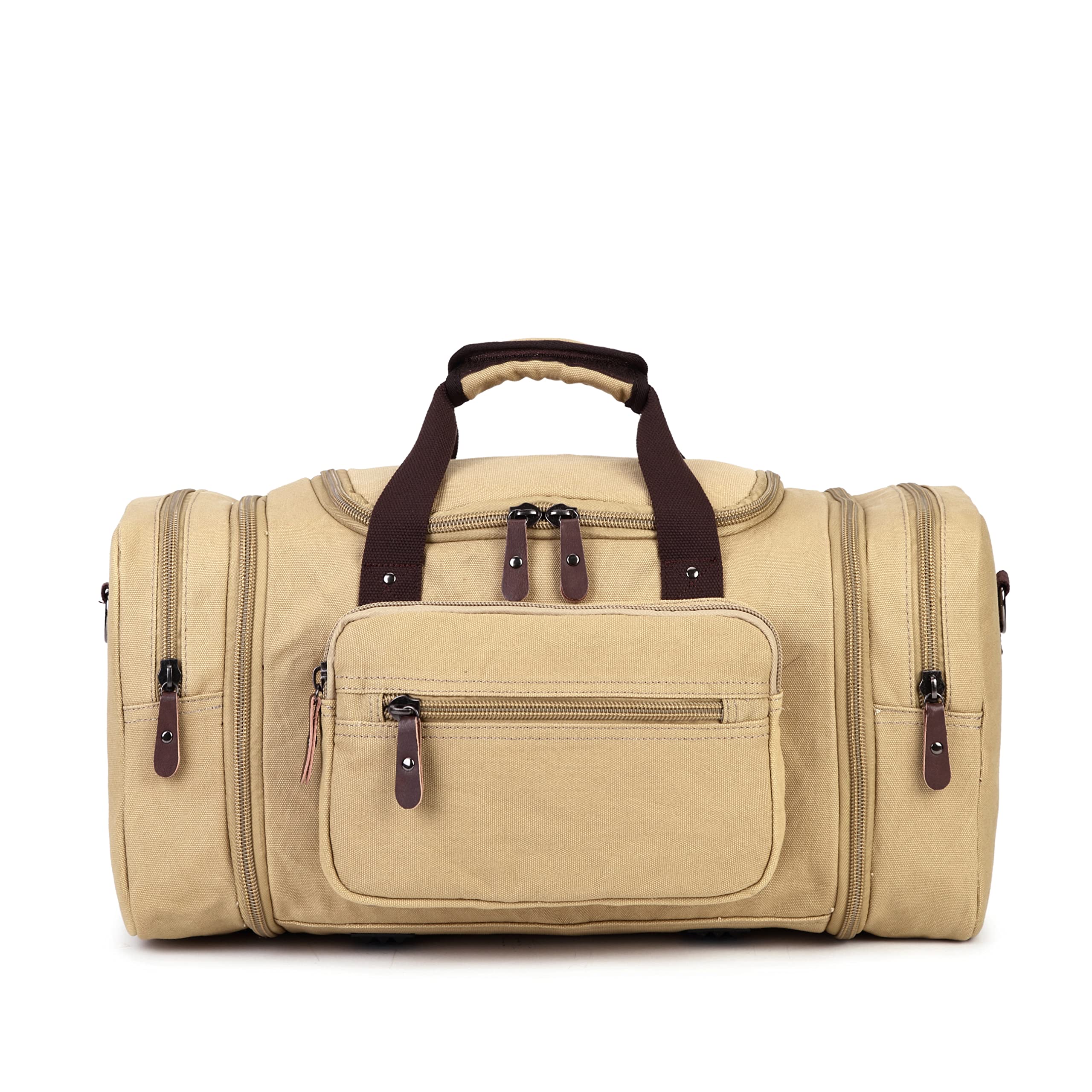 Sechunk Large Canvas Duffle Bag - Waterproof Travel Duffel Bag for Men & Women, Gym, Overnight Trips, Weekend Getaways & Outdoor Adventures | Durable Shoulder Tote Luggage with Spacious Storage