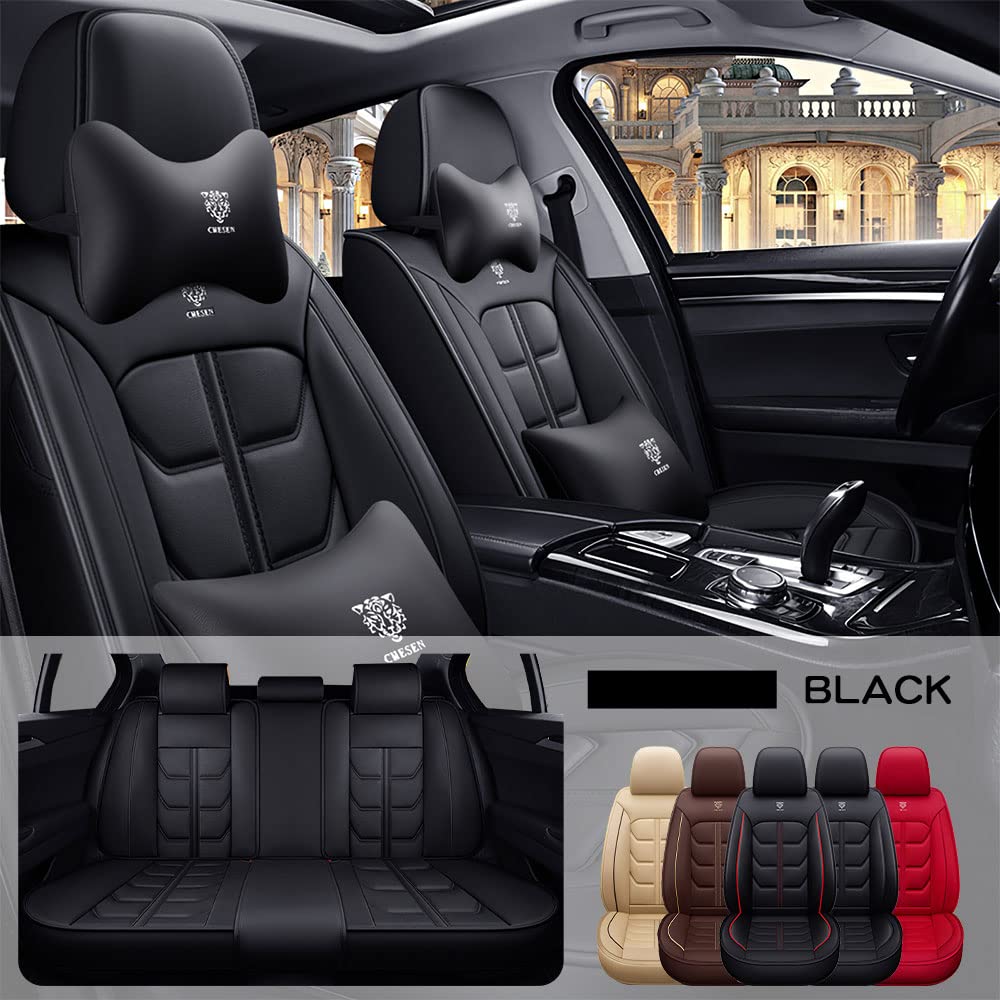 Premium PU Leather Waterproof Car Seat Covers for Kia NIRO 2017-2023 - Luxury Full Set Black Interior Accessories | Perfect for Daily Commute, Road Trips & Protecting Your Vehicle Seats