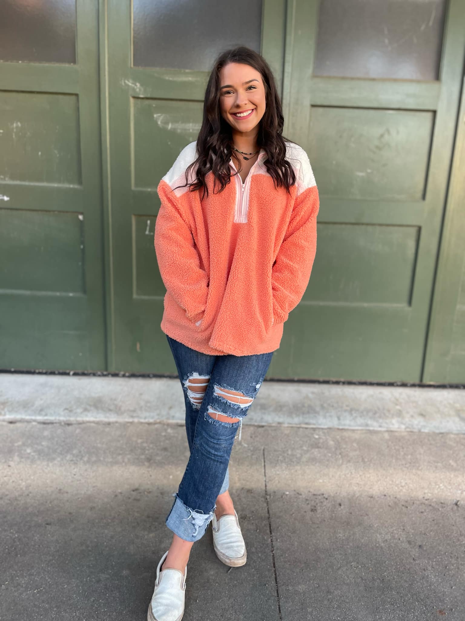 PREORDER: Sherbet Half Zip Fleece Pullover - Cozy Winter Layering for Outdoor Activities & Casual Wear