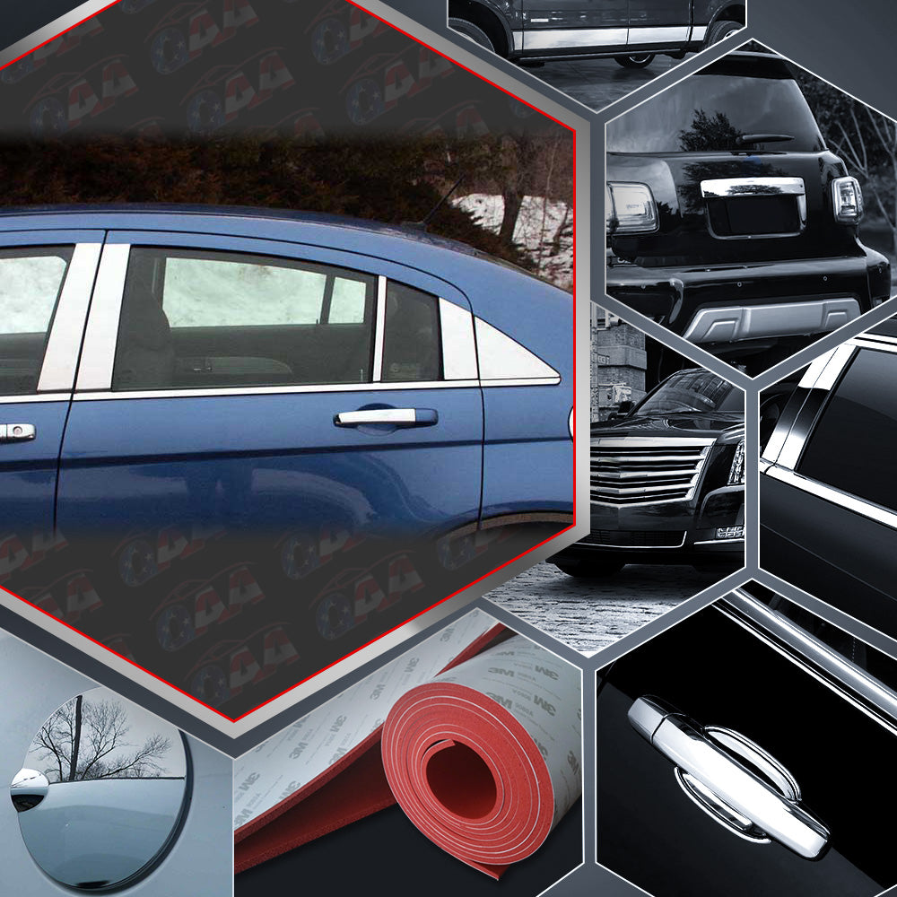10pcs Stainless Steel Pillar Post Trim for 2011-2014 Chrysler 200 & 2007-2010 Sebring - Exterior Car Door Window Trim Cover - Perfect for Car Detailing & Customization