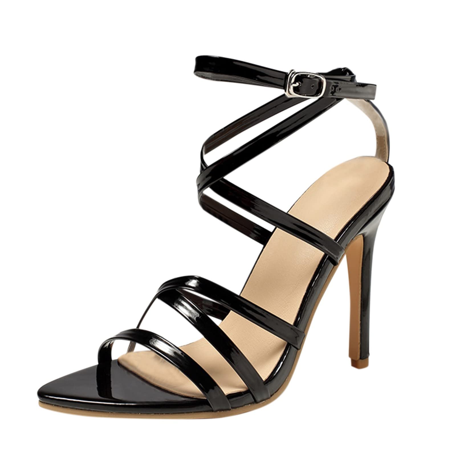 Elegant Gold Sandals for Women - Dressy High Heel Summer Sandals with Buckle Strap | Perfect for Weddings, Parties & Evening Events