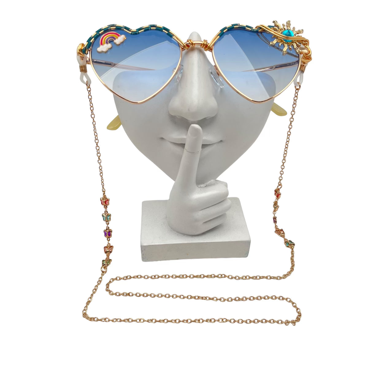 Butterfly Gem Sunglass Chain - Stylish Eyewear Holder for Women & Men | Perfect for Reading Glasses, Sunglasses, and Eyeglass Accessories | Use at Home, Office, or Travel