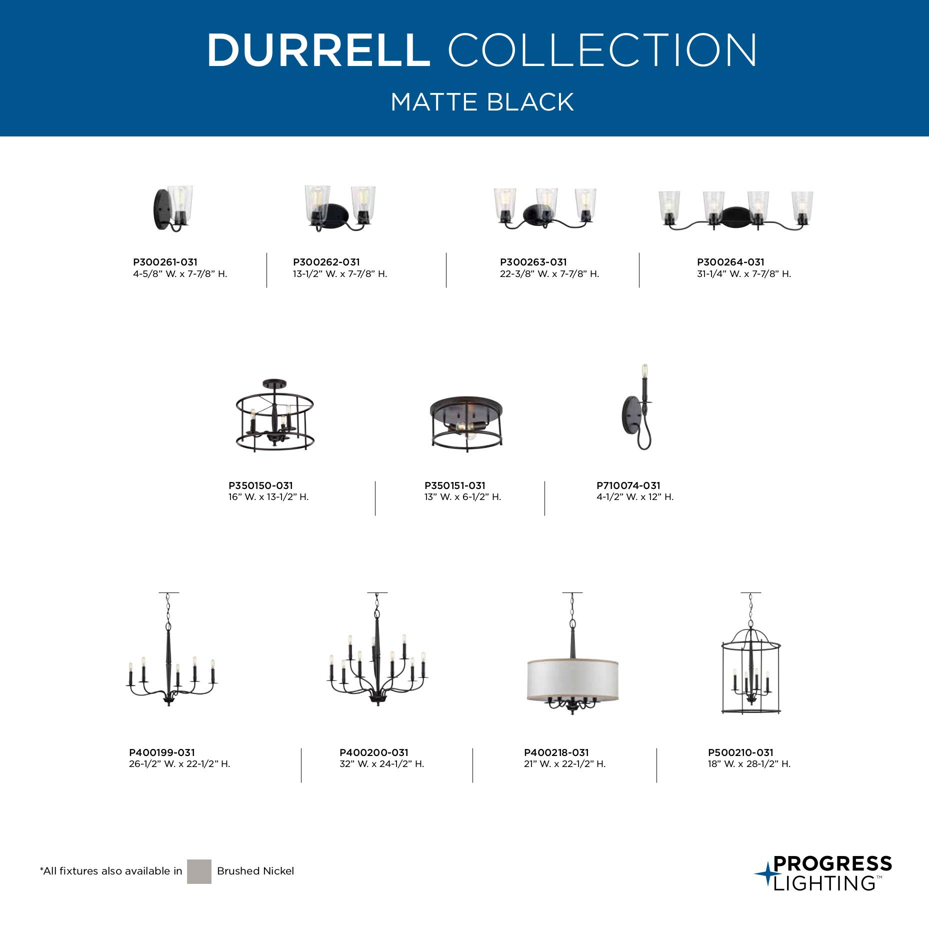 Progress Lighting Durrell Collection 5-Light Coastal Chandelier - Matte Black Finish for Beach House, Porch, or Dining Room Lighting