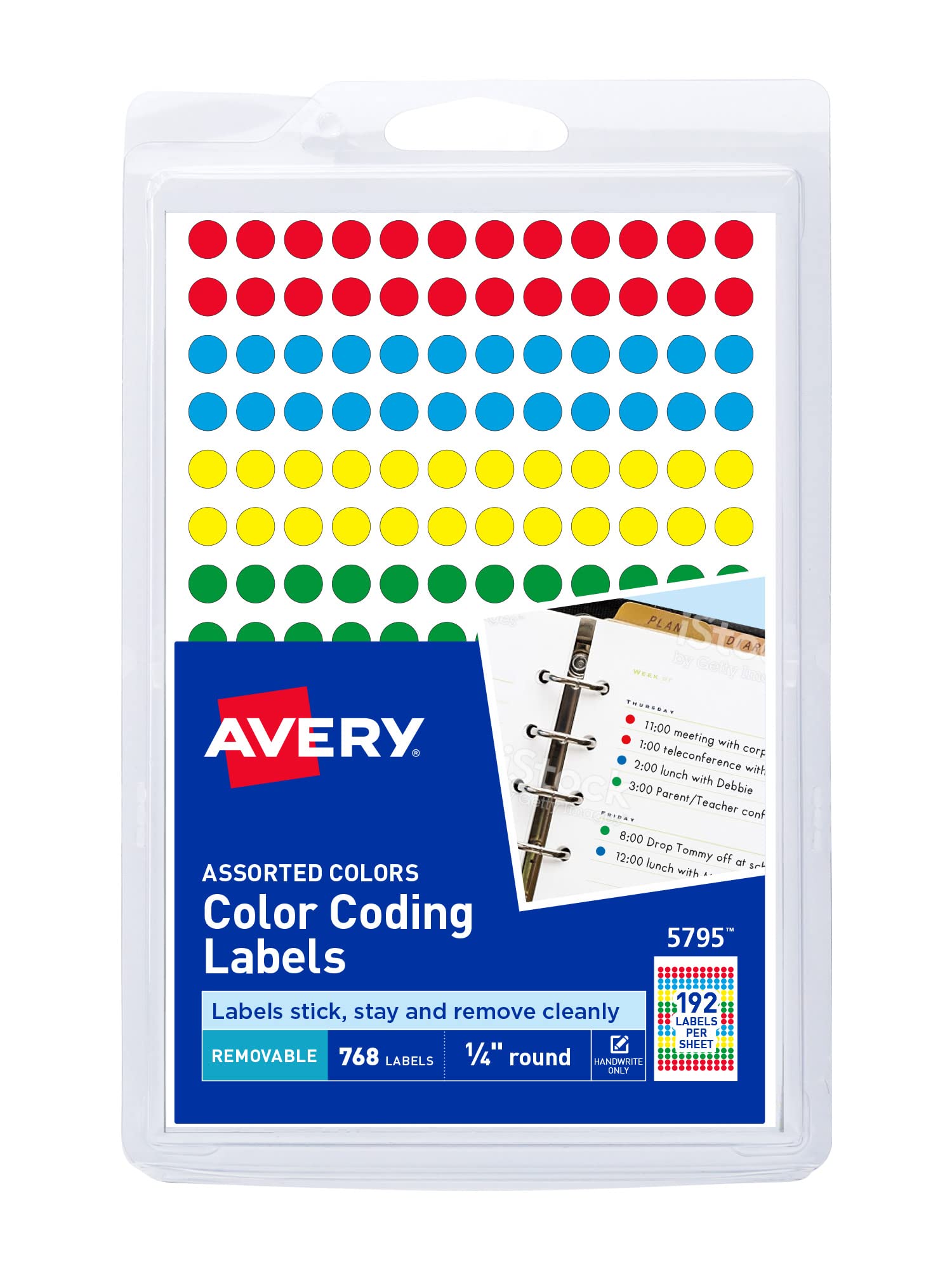 Avery Removable Round Labels 0.25