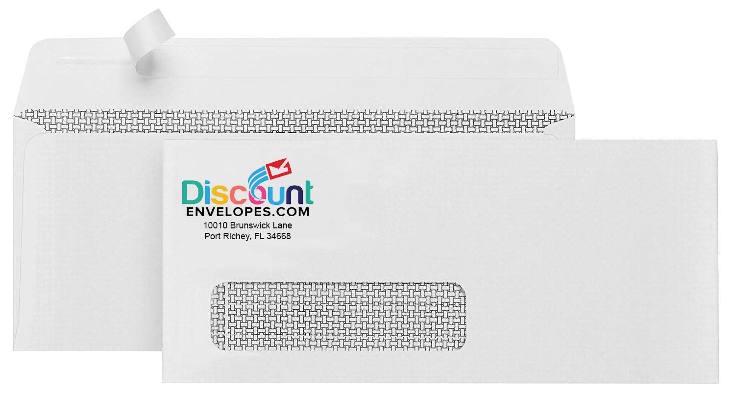 Custom Printed #10 Window Envelopes with Peel & Seal Closure - 1500 Pack (9.5