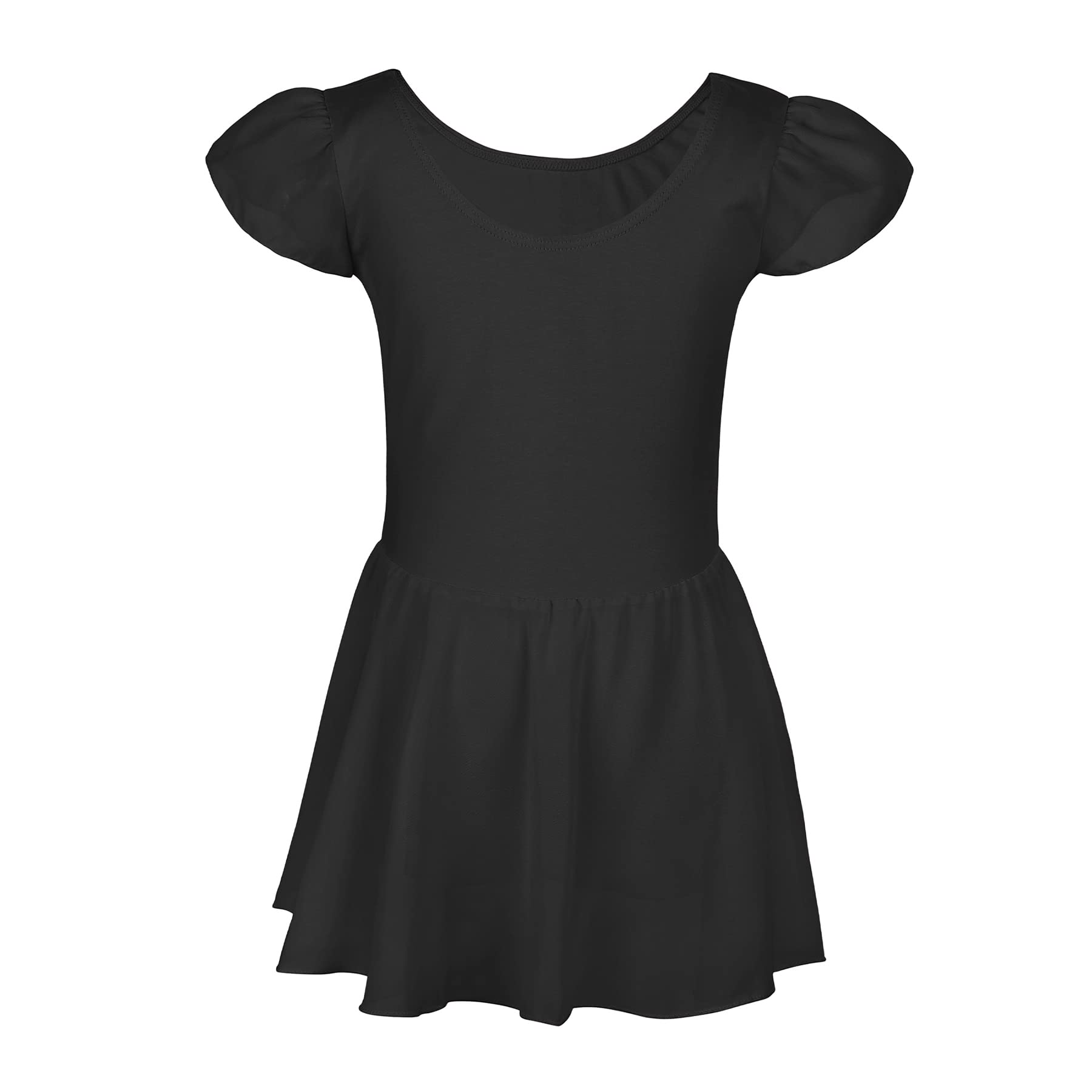 Zando Girls Ballet Leotard with Tulle Skirt - Short Sleeve Gymnastics Leotard for Toddlers & Kids - Perfect for Dance Class, Recitals & Ballet Performances
