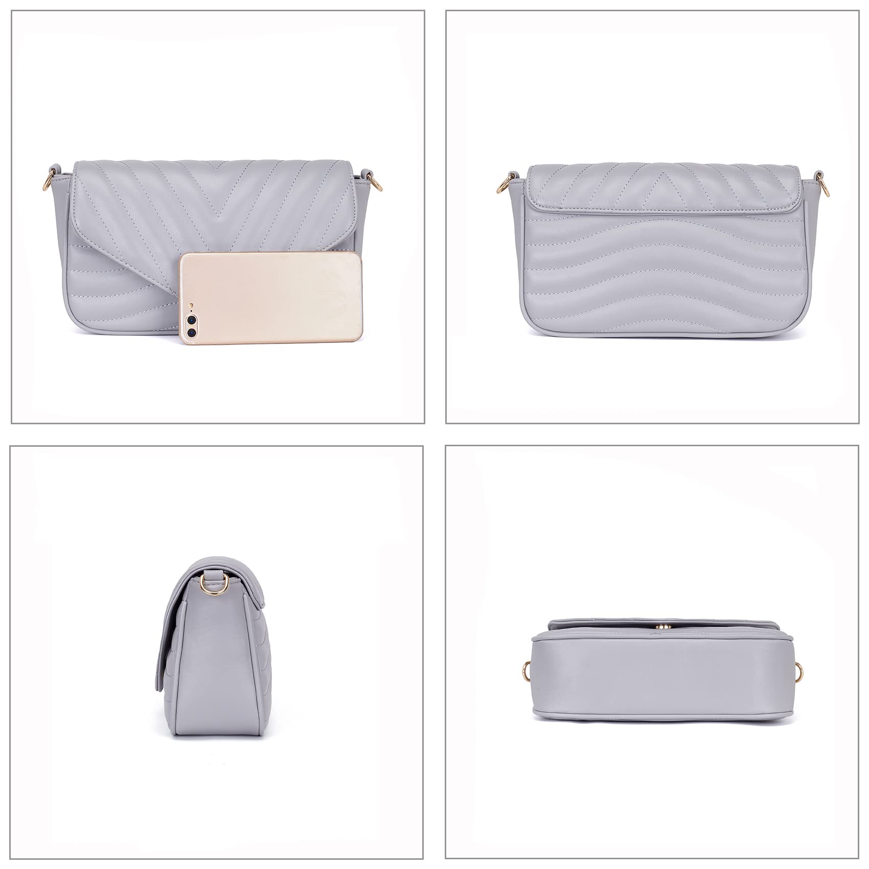 Stylish Quilted Crossbody Bag for Women - Multi-Functional Designer Purse with Detachable Coin Pouch & 2 Sizes | Perfect for Everyday Use, Travel, and Fashion Accessories