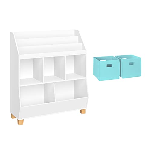White With 2 Aqua Bins