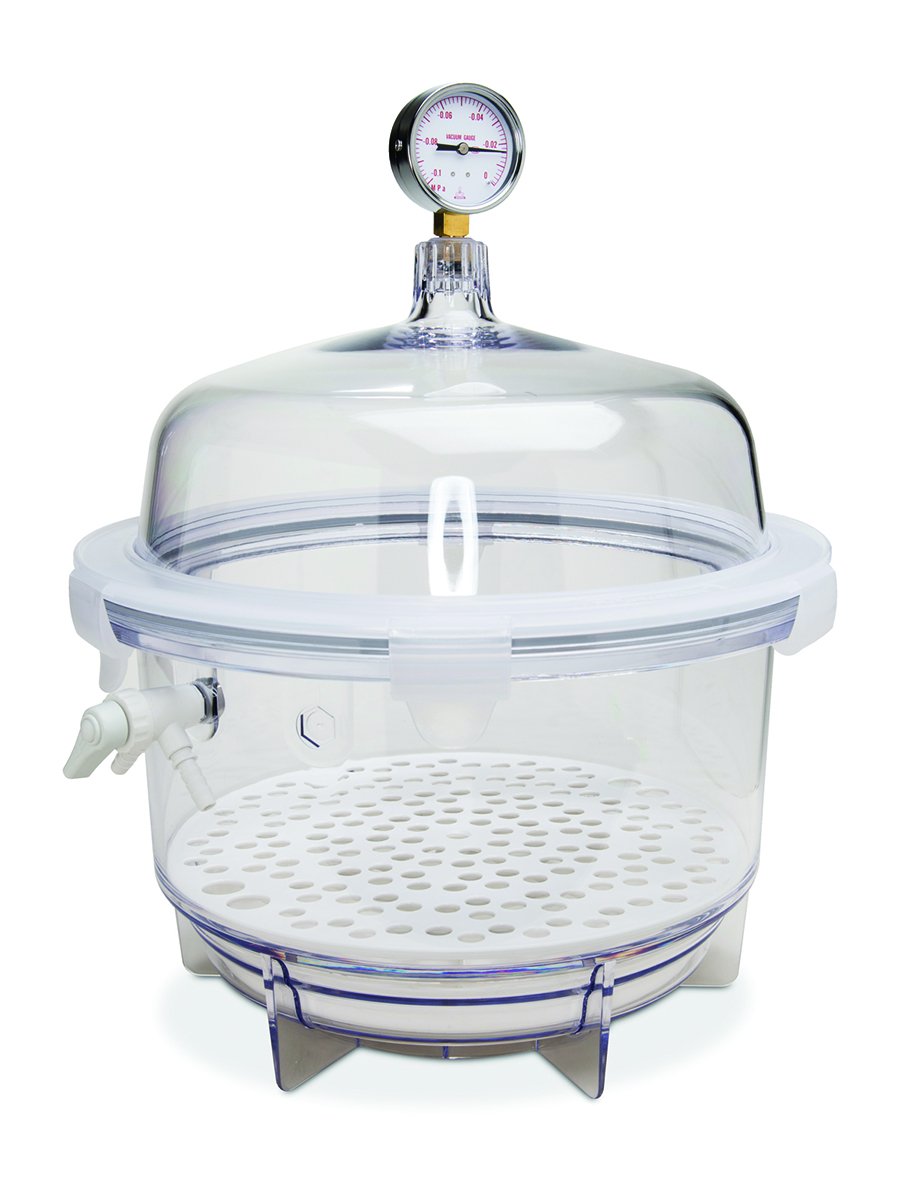 Lab Companion™ Vacuum Desiccator Round - Airtight Moisture-Free Storage for Chemicals, Electronics & Lab Samples | Ideal for Laboratories, Research & Industrial Use