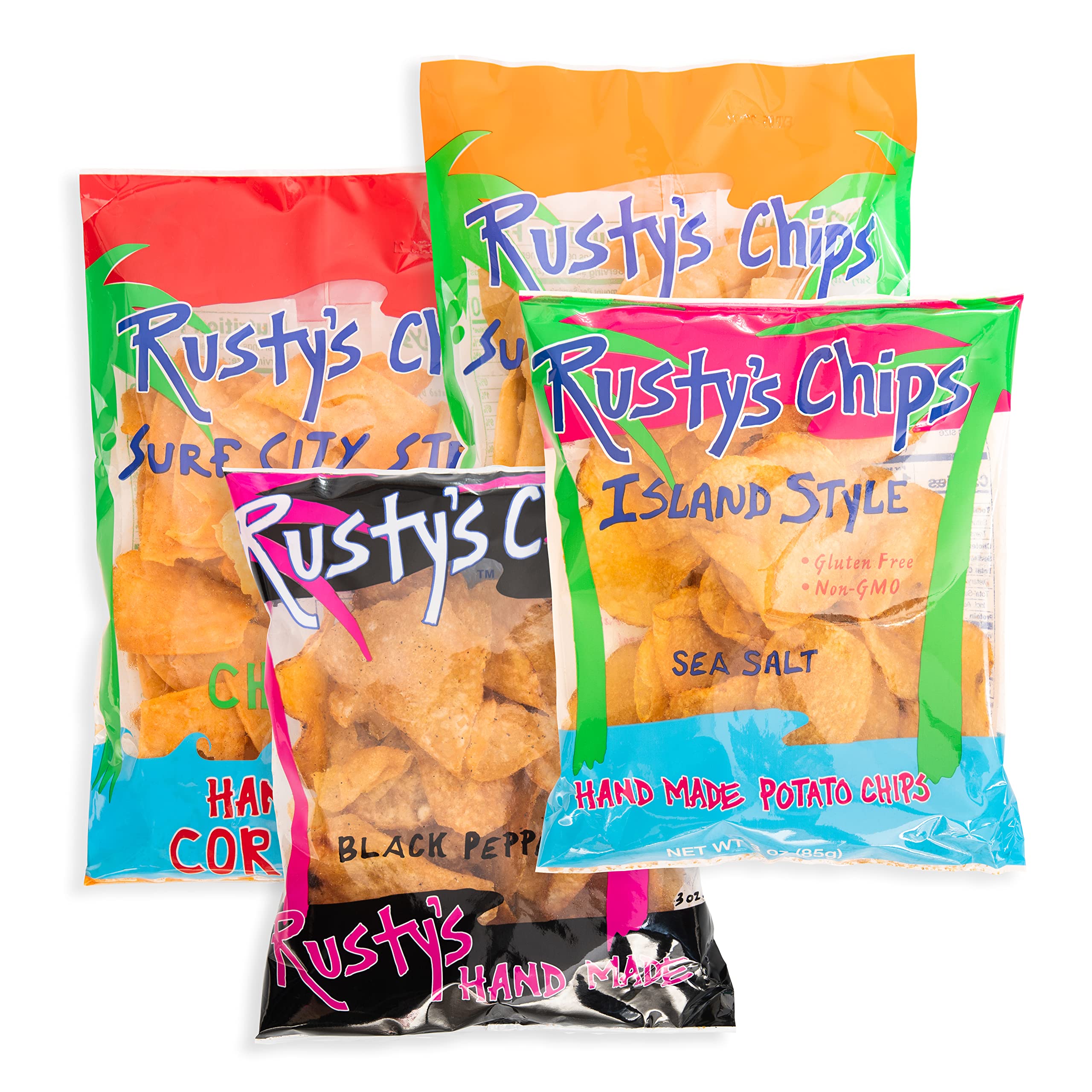 Crunchy & Healthy Rusty's Chips - Gluten Free, Non-GMO, Vegan Snacks with No Preservatives - Perfect for On-the-Go, Lunchboxes, and Healthy Snacking
