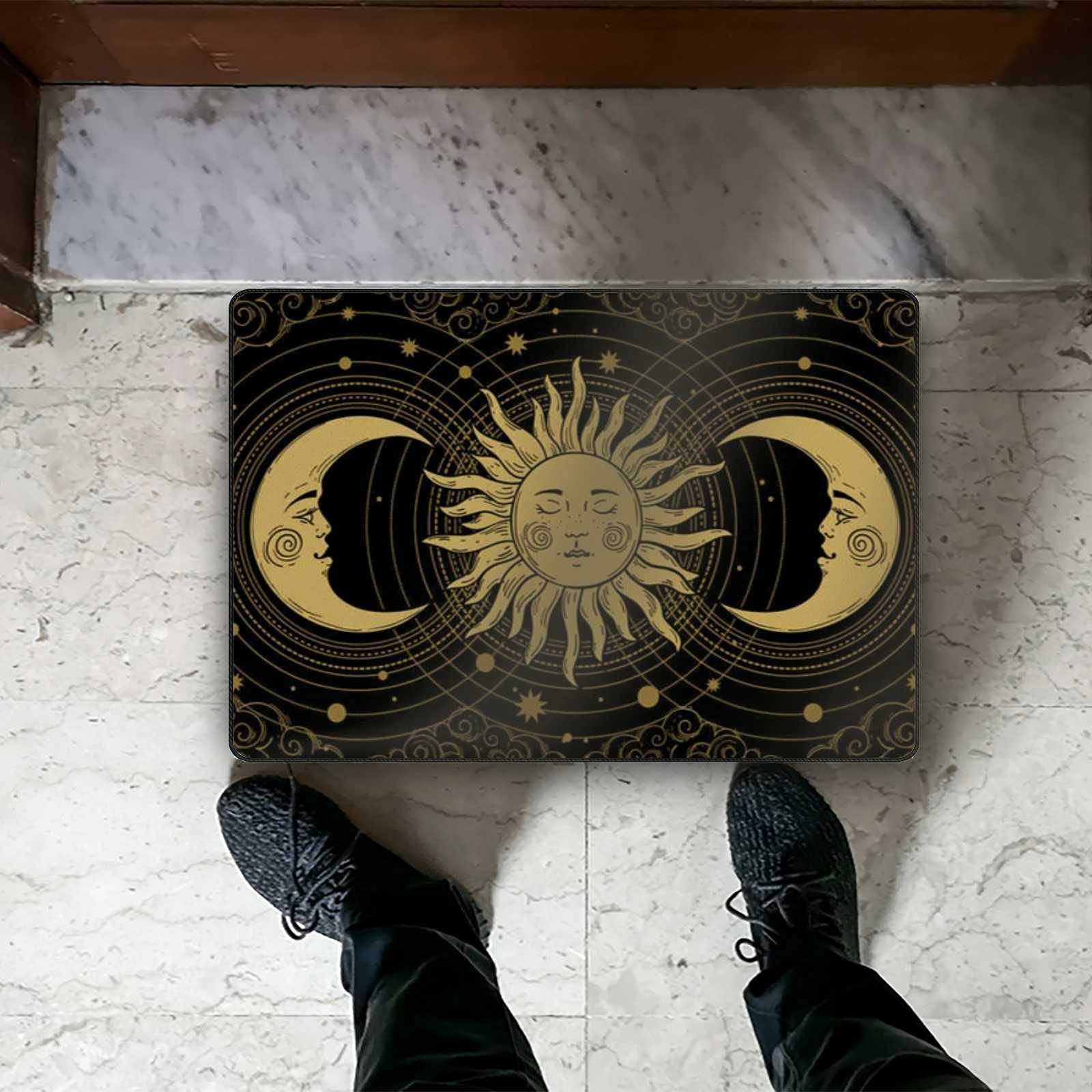 Soft Foam Area Rugs - Mystical Astrology Tarot Boho Washable Non-Slip Kitchen & Bath Mat - 36x24 Inch Indoor/Outdoor Home Decor for Living Room, Bedroom, Yoga Studio & Patio