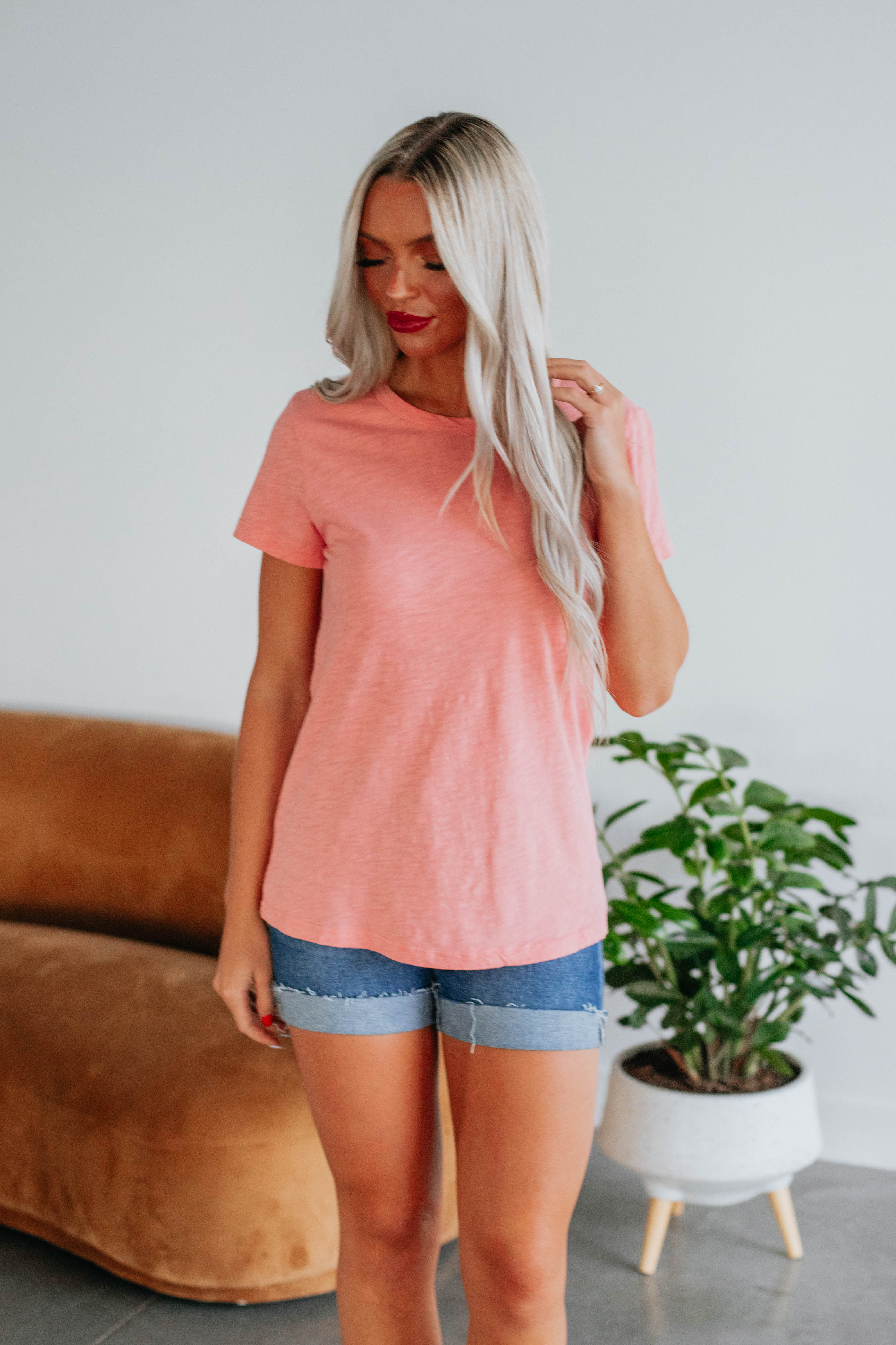 Carolina Basic Tee - Soft Cotton Women's T-Shirt with Desert Flower Print | Casual Wear, Layering & Everyday Outfits