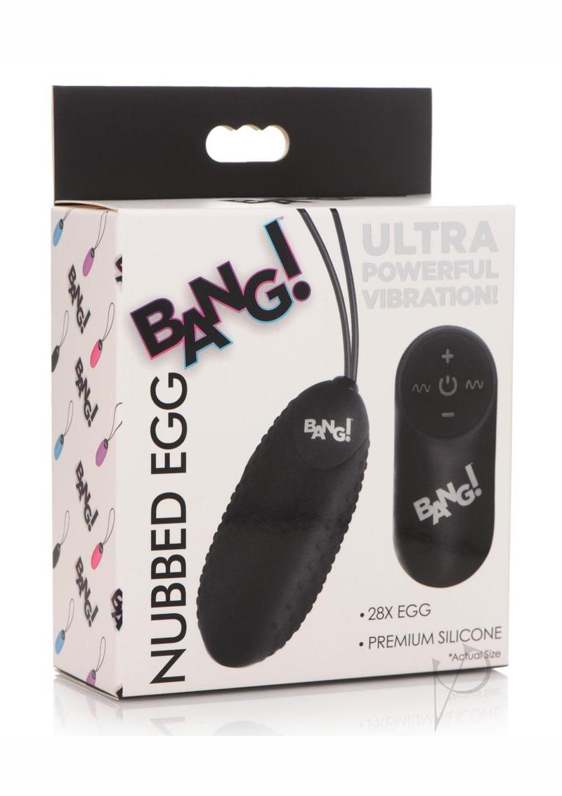 28X Nubbed Rechargeable Silicone Egg with Remote Control - Powerful Personal Massager for Relaxation & Intimate Pleasure - Perfect for Couples & Solo Use (Black)