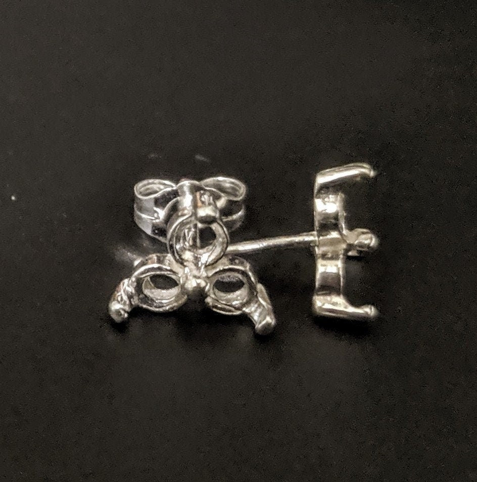 Sterling Silver or 14K Gold Tri Cluster Earring Settings - 1.6mm to 5.5mm Round Prongs (Set of 2) - Perfect for Jewelry Making, DIY Earrings & Gift Giving - Made in USA
