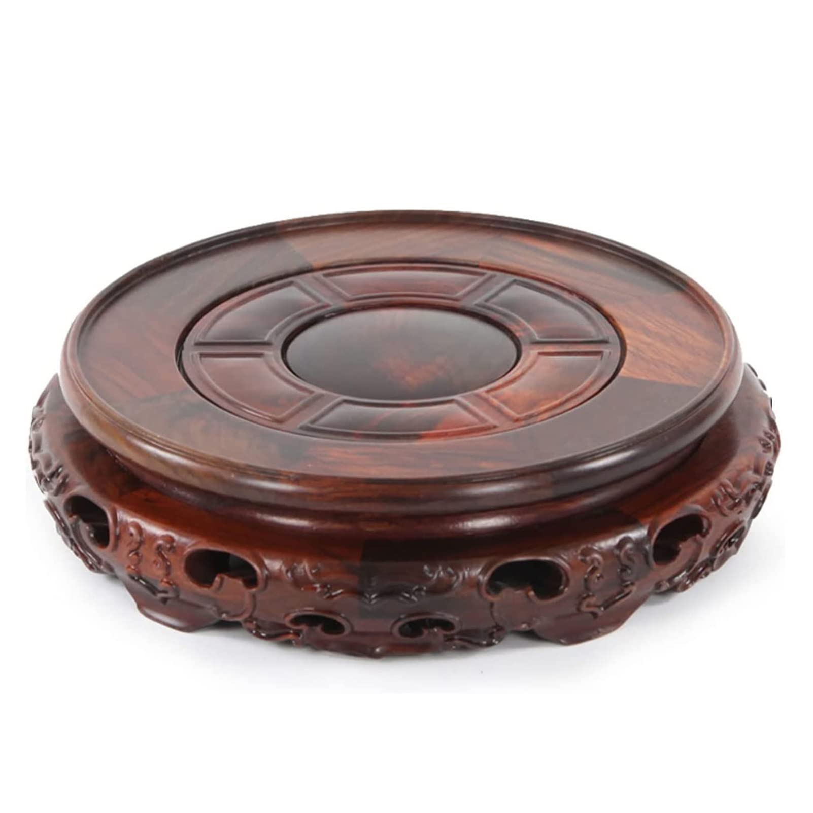 Handcrafted Wooden Display Stand for Vases, Plants, Buddha Statues & Bonsai - Carved Wood Pedestal Base for Home Decor, Oriental Furniture & Stable Decorative Bracket | Perfect for Living Room, Office, Garden & Zen Spaces