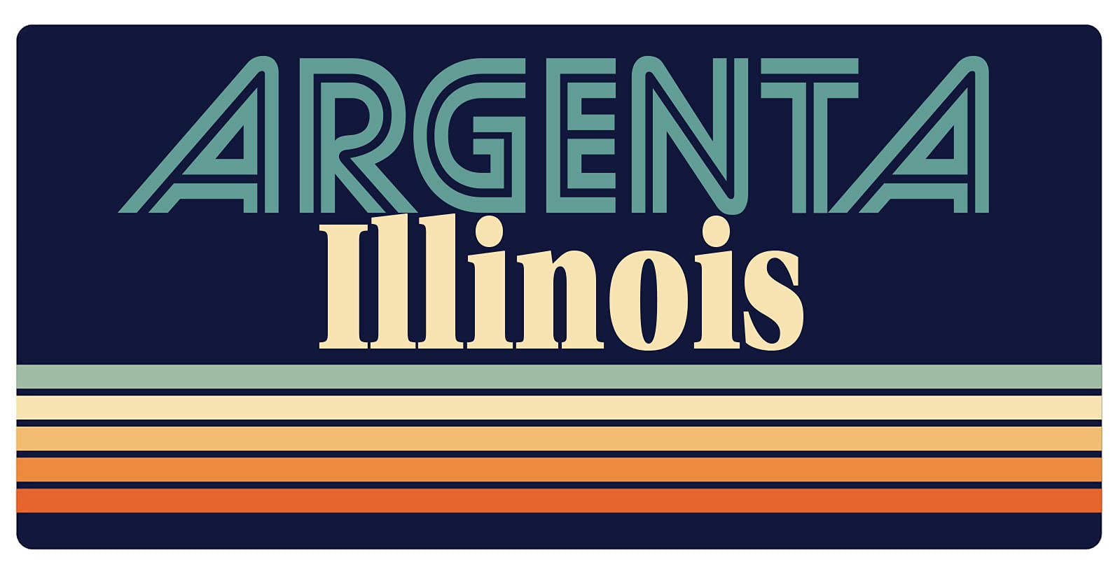 Vintage Argenta Illinois 5 x 2.5-Inch Retro Fridge Magnet - Collectible Souvenir for Refrigerator, Whiteboard & Metal Surfaces - Perfect for Home, Office & Travel Memories