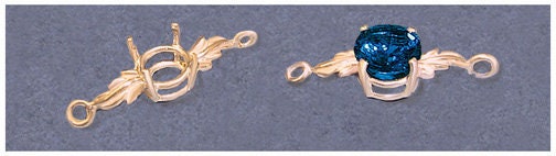 Solid Sterling Silver or 14kt Gold Leaf Bracelet Link for 6 8mm Round Stones - DIY Jewelry Making Kit - Custom Handmade Bracelet Components - Perfect for Crafting Personalized Gifts & Boho Style Jewelry