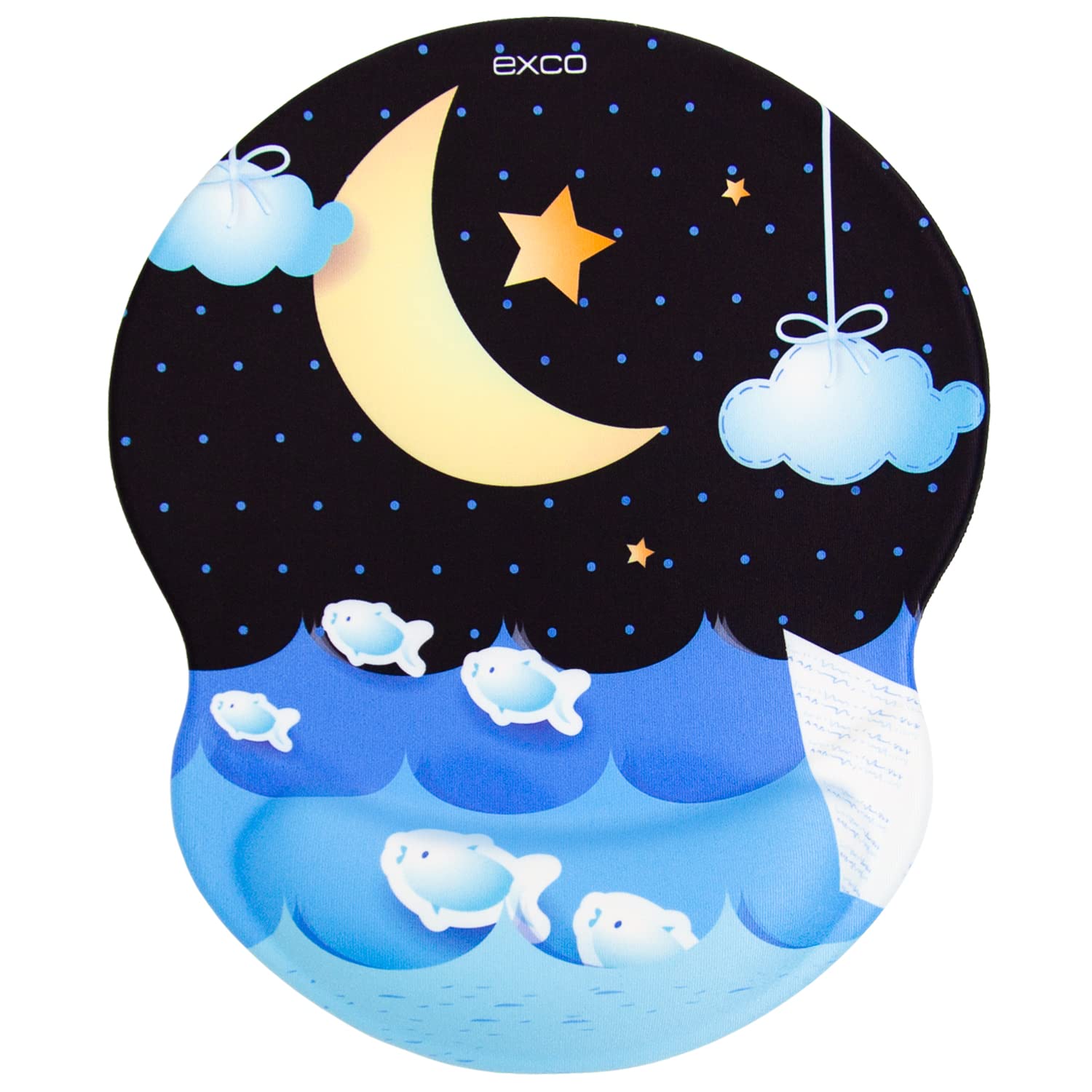 Ablieve Ergonomic Mouse Pad with Wrist Support - Silicone Gel Wrist Rest, Non-Slip Base for Gaming, Office & Home Use (Moon 3519) | Perfect for Long Hours of Computer Work, Typing & PC Gaming