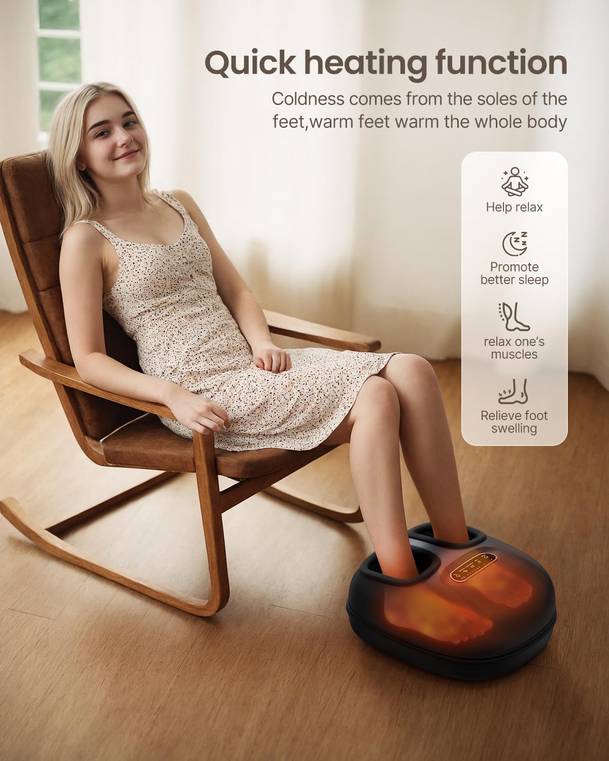 RENPHO Shiatsu Foot Massager with Heat - FSA HSA Approved, Remote Control for Plantar Fasciitis Relief, Perfect Gift for Women & Men (Fits Up to Size 11) - Ideal for Home Relaxation, Foot Pain Relief, and Stress Relief After Work