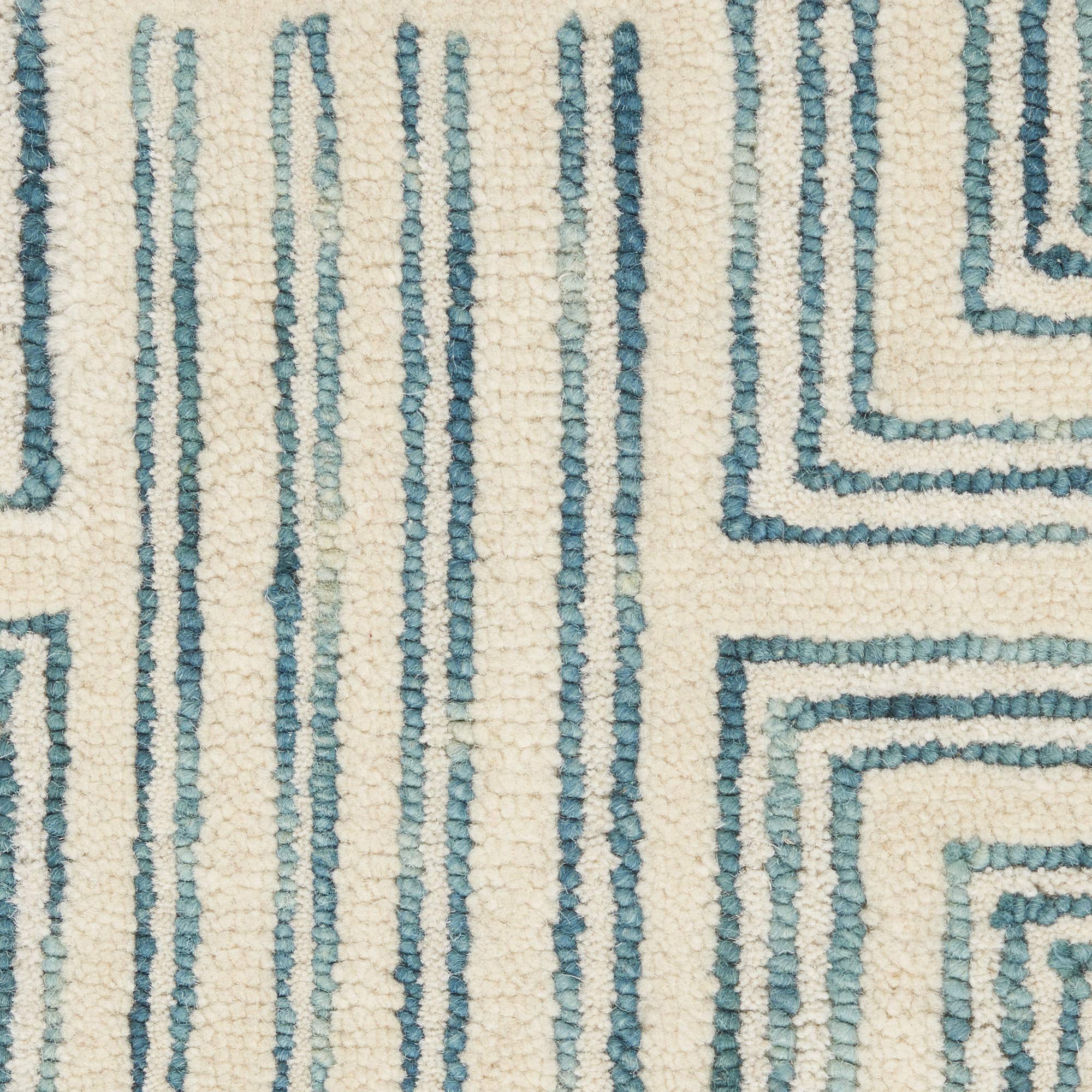 Nourison Linked Bohemian Ivory/Turquoise 2'3