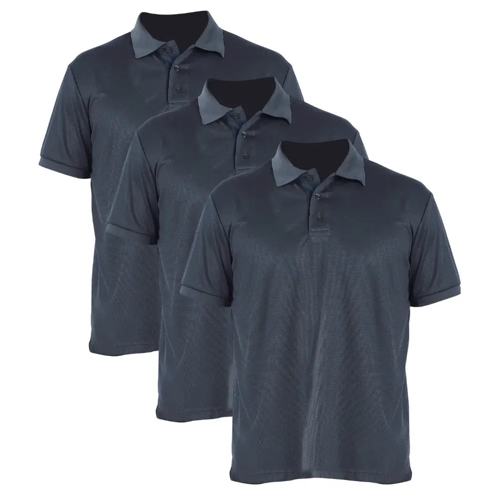 3 Pack Men's Waffit Series Polo Shirts - Breathable Cotton Casual Shirts for Work & Golf - Comfortable Short Sleeve Button Down Shirts for Business, Office & Outdoor Activities