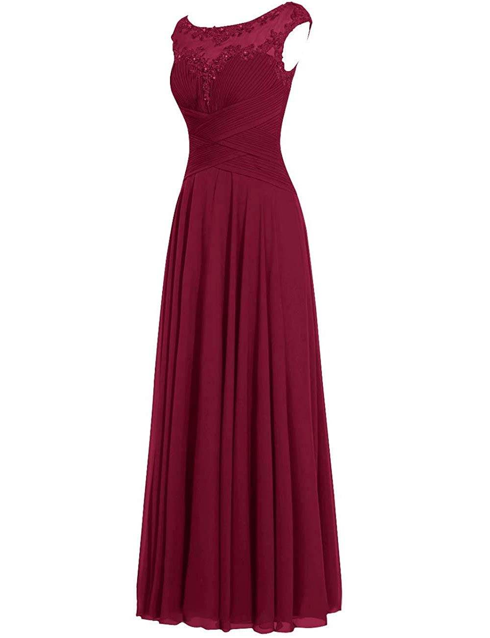 Elegant Long Chiffon Mother of The Bride Dress & Bridesmaid Gown in Rose Pink - Perfect for Weddings, Formal Events & Special Occasions