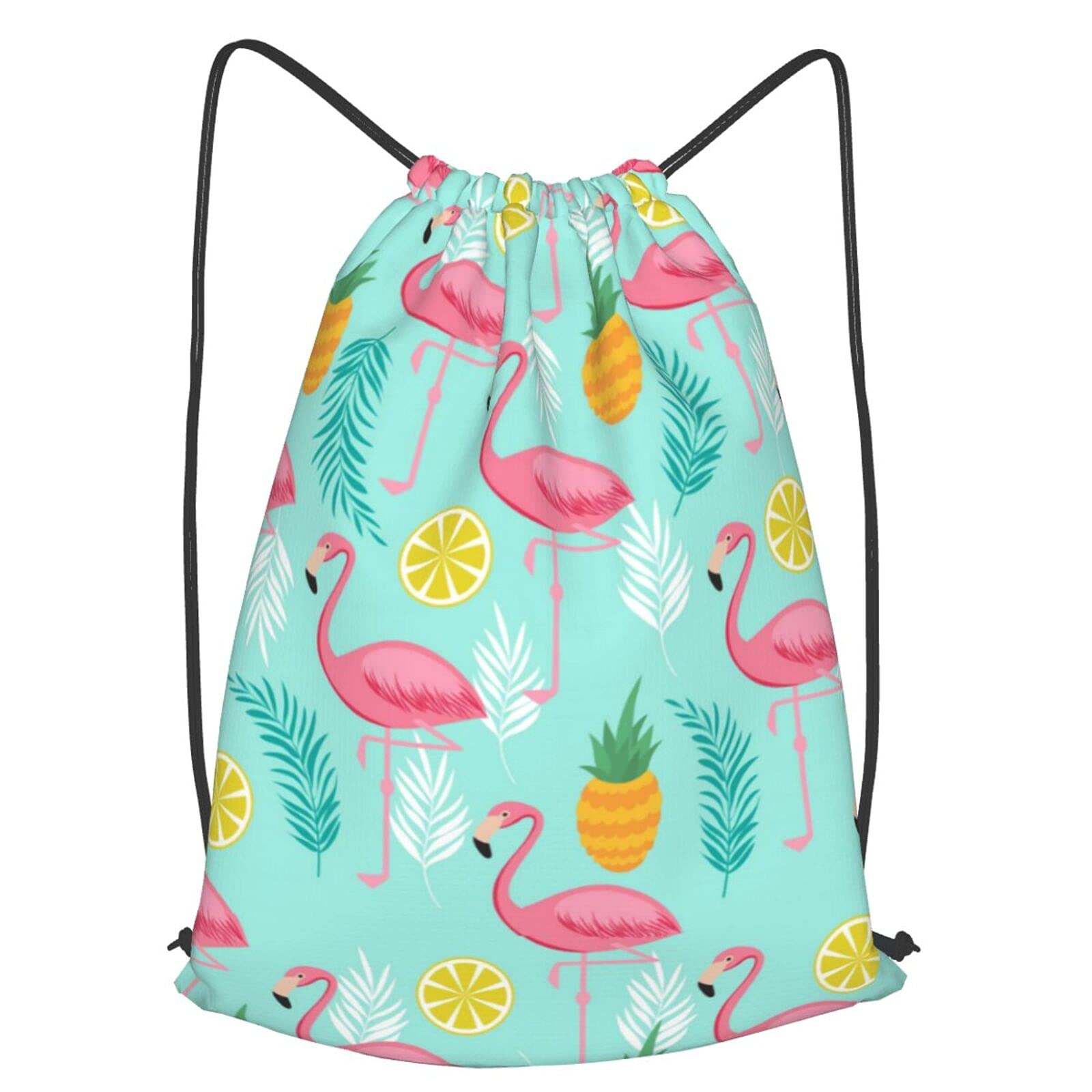 **Cute Flamingo Drawstring Backpack for Kids, Women & Girls - Lightweight Gym Bag for School, Shopping, Sports, Yoga & Travel**    *(Perfect for beach trips, festivals, gym workouts, and everyday use!)*