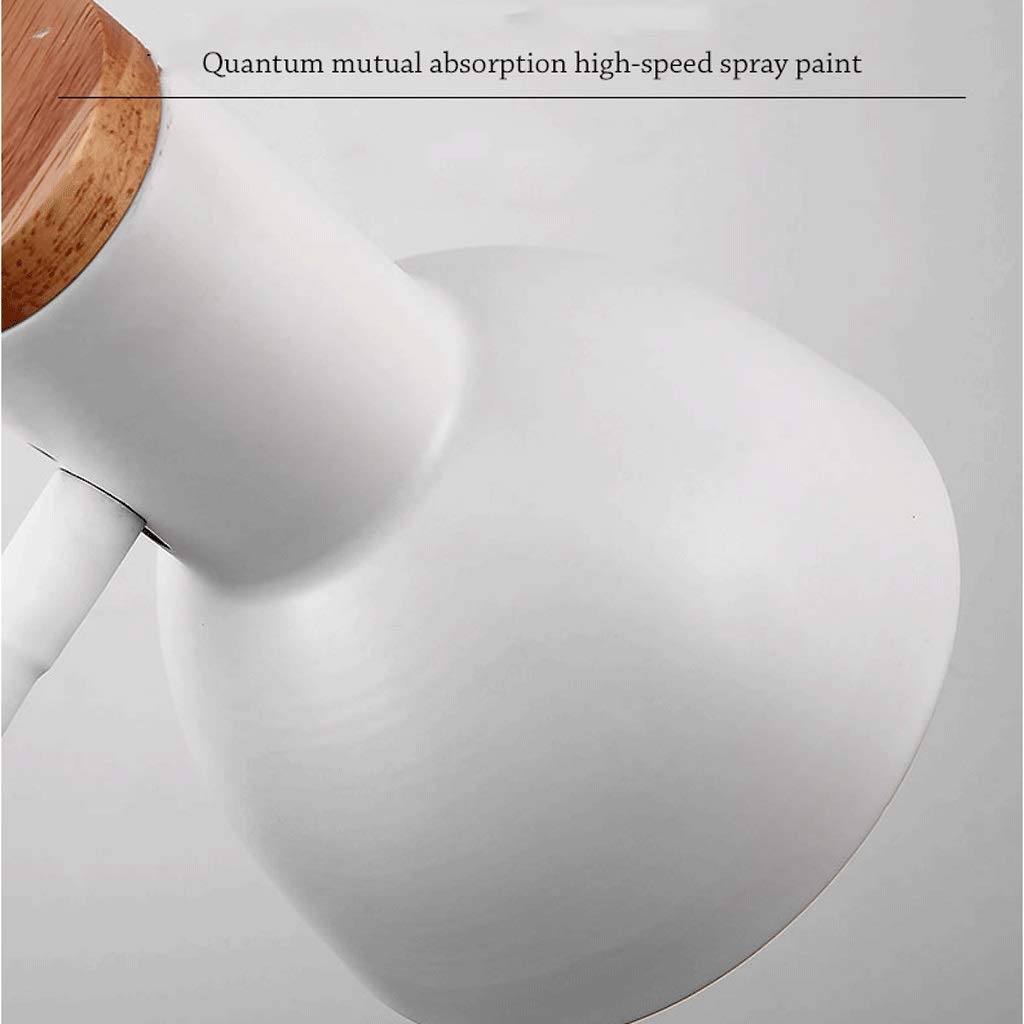 Adjustable Goose Neck Table Lamp with Wooden Base - Eye-Caring LED Desk Lamp for Study, Bedroom & Office - White Nightstand Lamp for Reading, Working & Relaxing