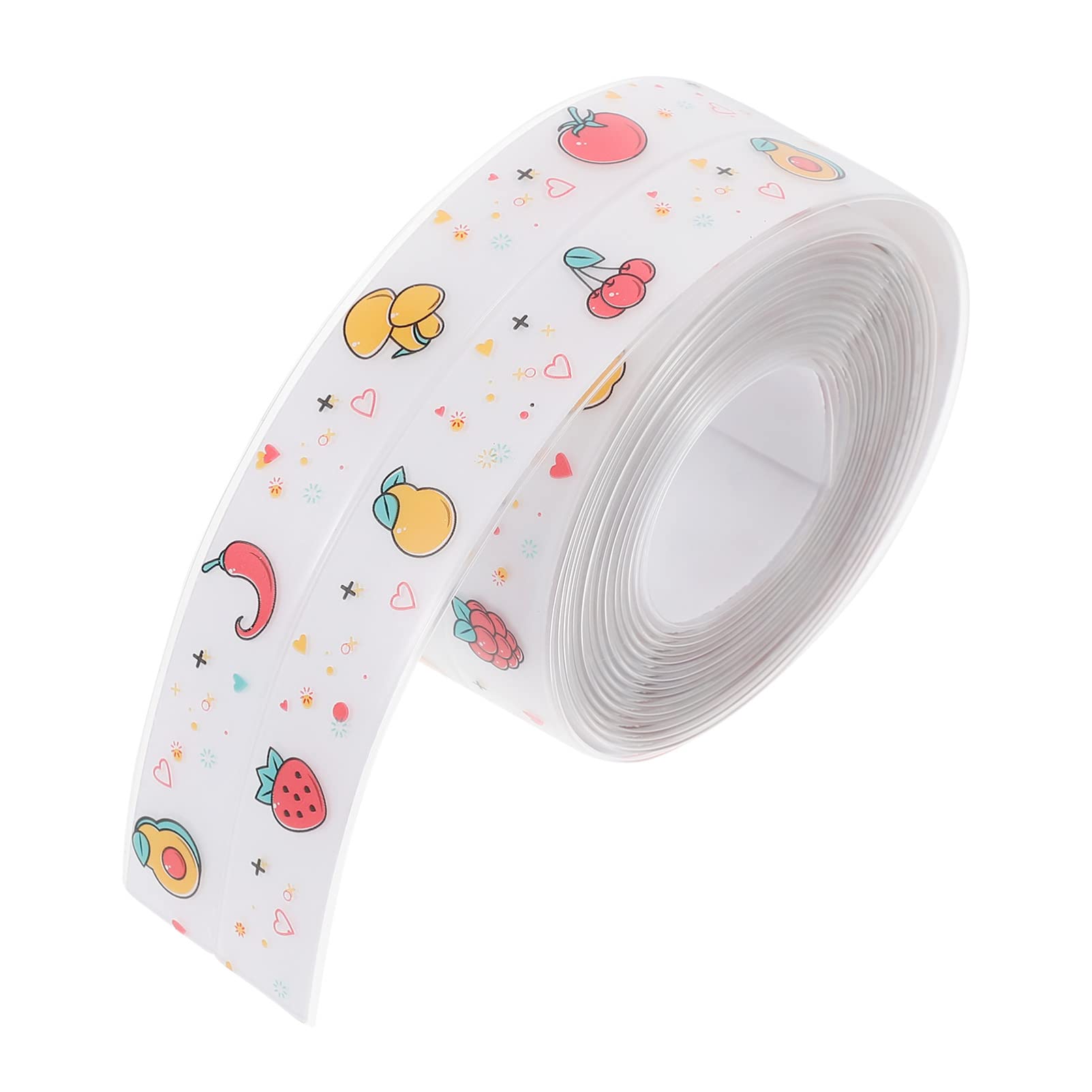 OSALADI Waterproof Kitchen Sink Tape - Colorful Fruit Printed Adhesive Seam Decal for Kitchen & Bathroom - Durable Toilet Seam Protector for Sink, Countertop & Tile Edge Decoration