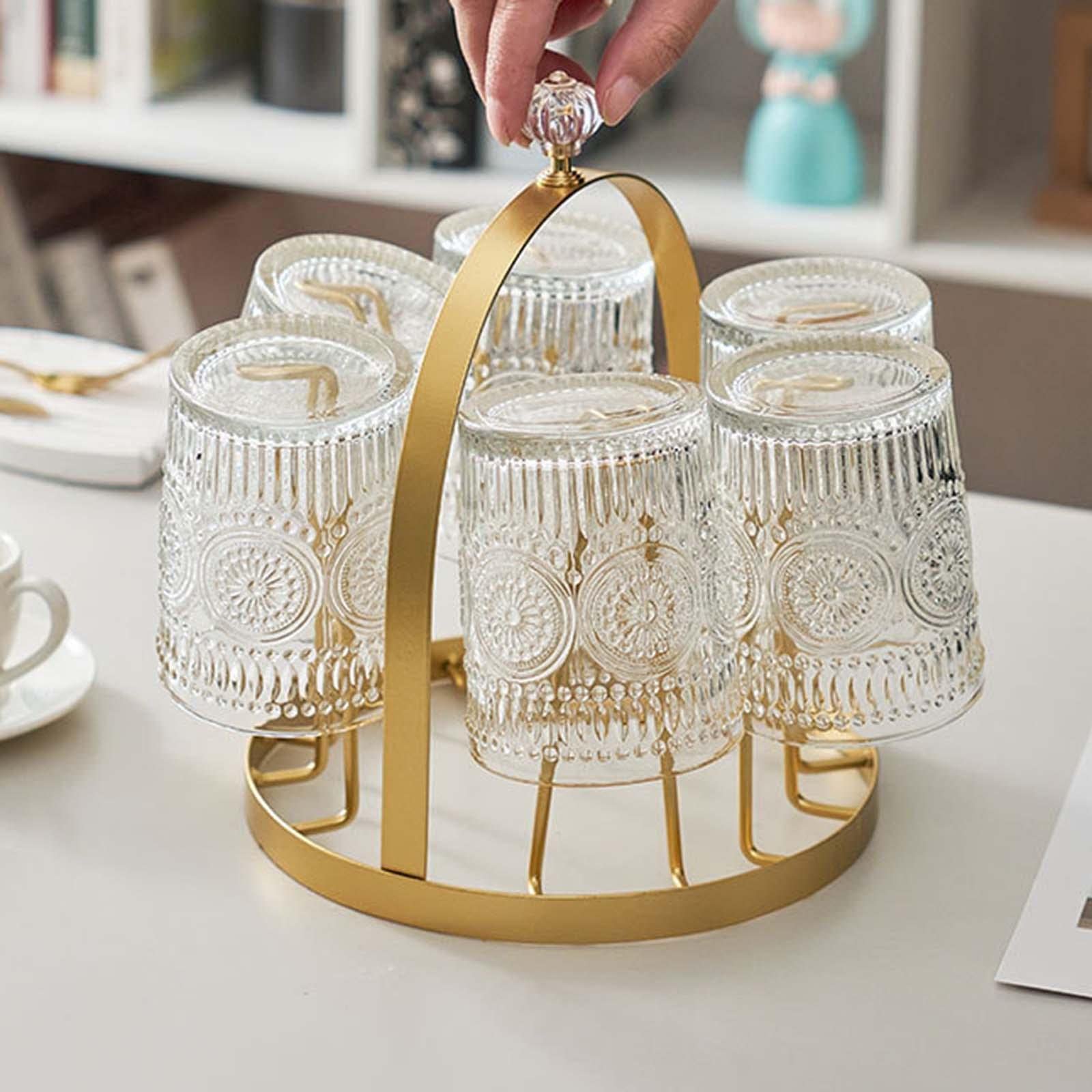 CALANDIS® 6-Cup Iron Mug Holder - Freestanding Countertop Drying Rack for Coffee Cups & Mugs | Space-Saving Kitchen Organizer for Small Spaces, Perfect for Coffee Bars, Office Desks & Dorm Rooms
