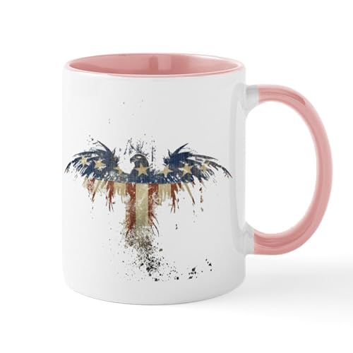 White/Pink Inside - Americana Eagle Mug