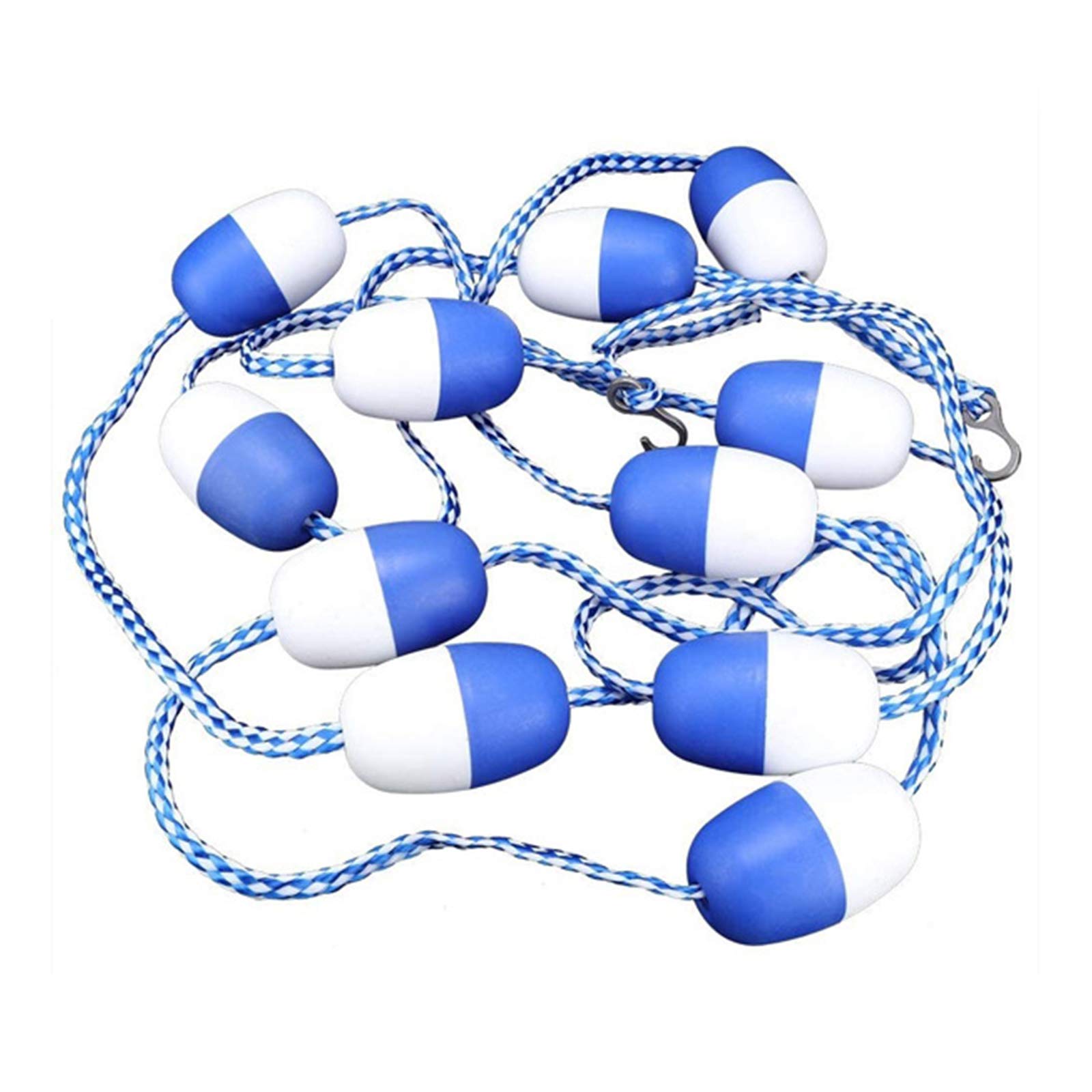 Petyoung 16.4FT Preassembled Pool Rope with Floats & Metal Hooks - Floating Safety Divider for Swimming Pools - Heavy Duty Pre-Assembled Pool Rope for Backyard, Community & Hotel Pools - Perfect for Pool Safety, Lane Separation & Crowd Control