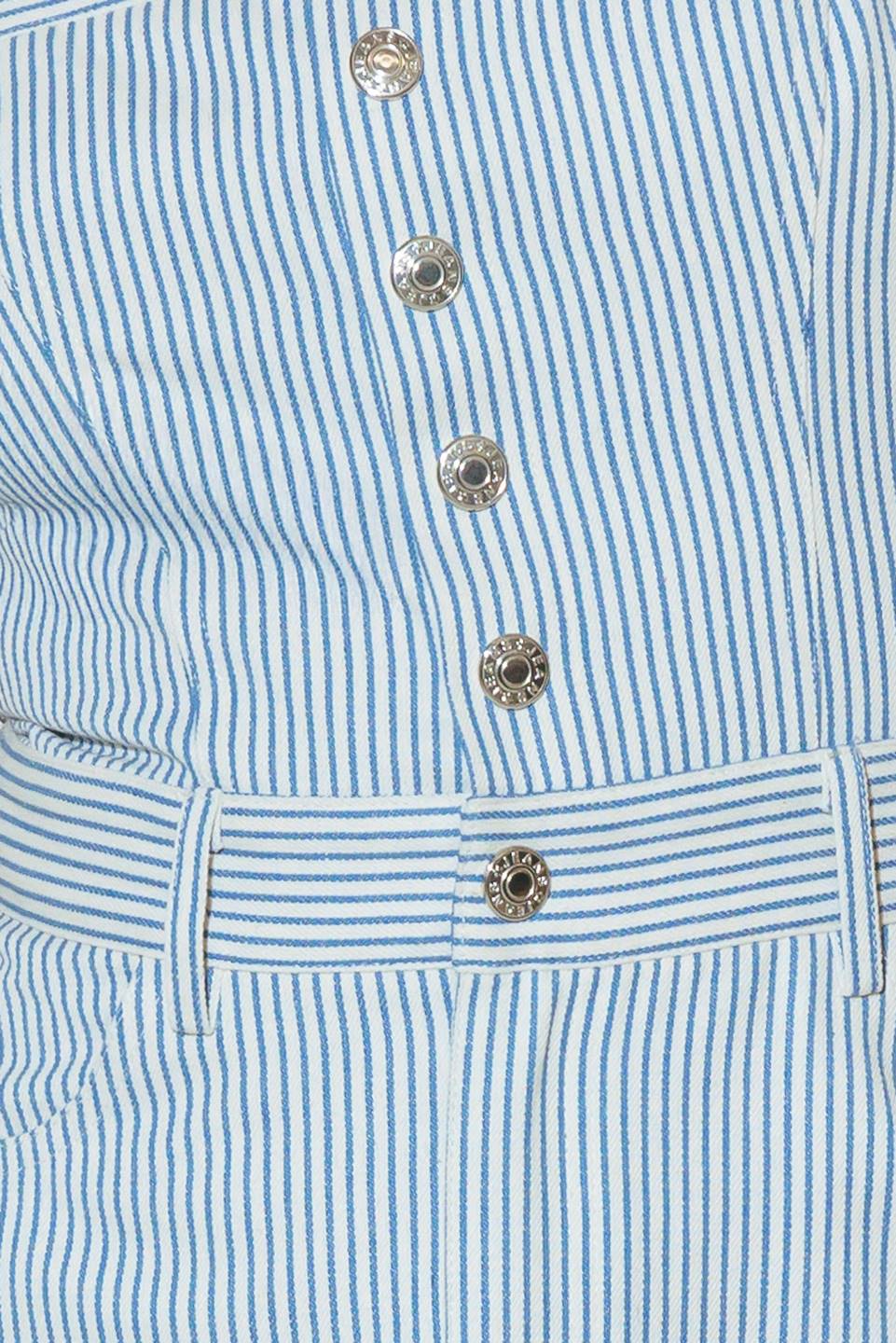 Carefree Days Blue Pinstripe Midi Dress - Perfect for Casual Outings, Office Wear & Summer Events