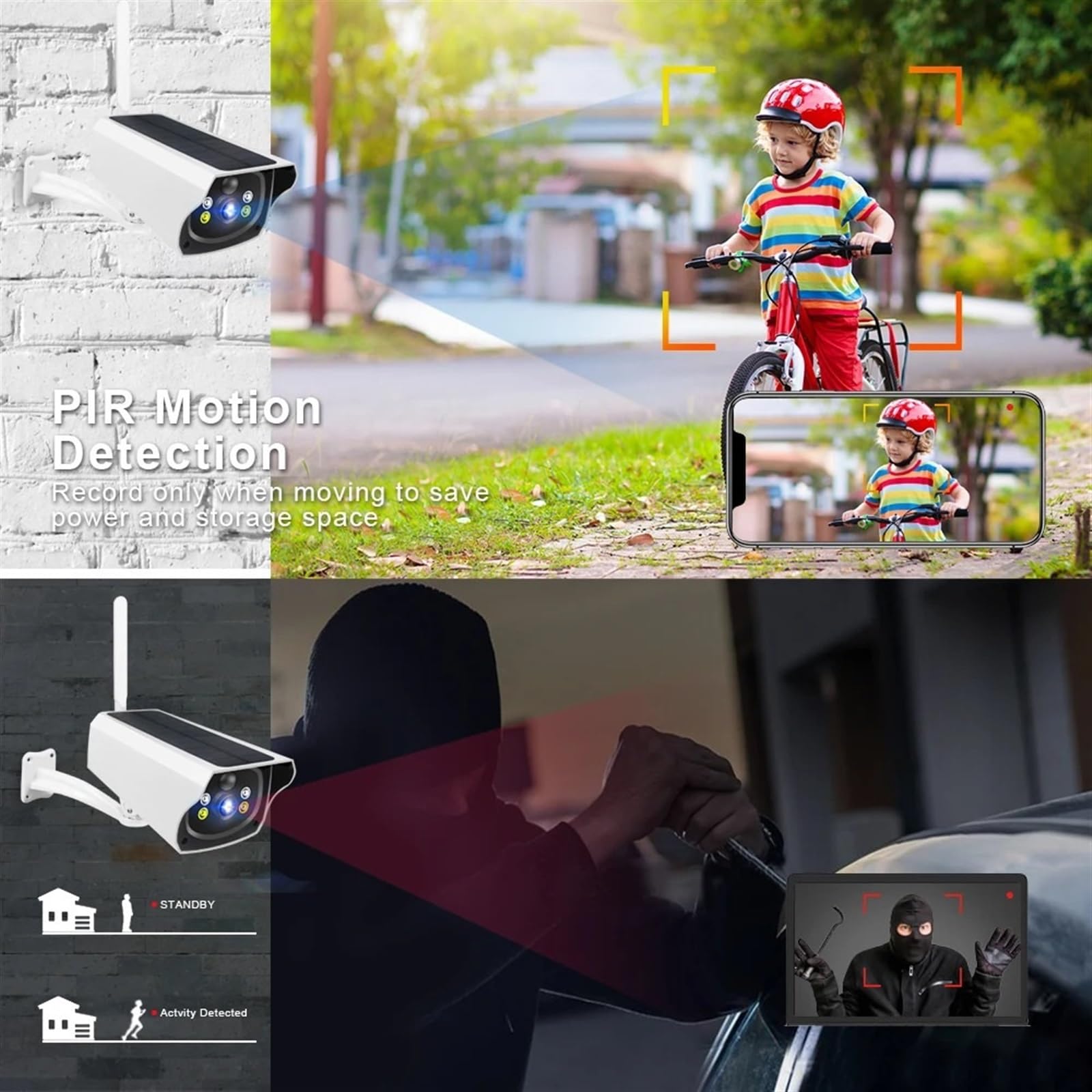 4G Solar Outdoor Security Camera - 1080P HD, SIM Card Enabled, IP66 Waterproof, Battery & Solar Powered for 24/7 Home Surveillance - Ideal for Backyard, Garage & Property Monitoring (4G, No Battery x 64G)