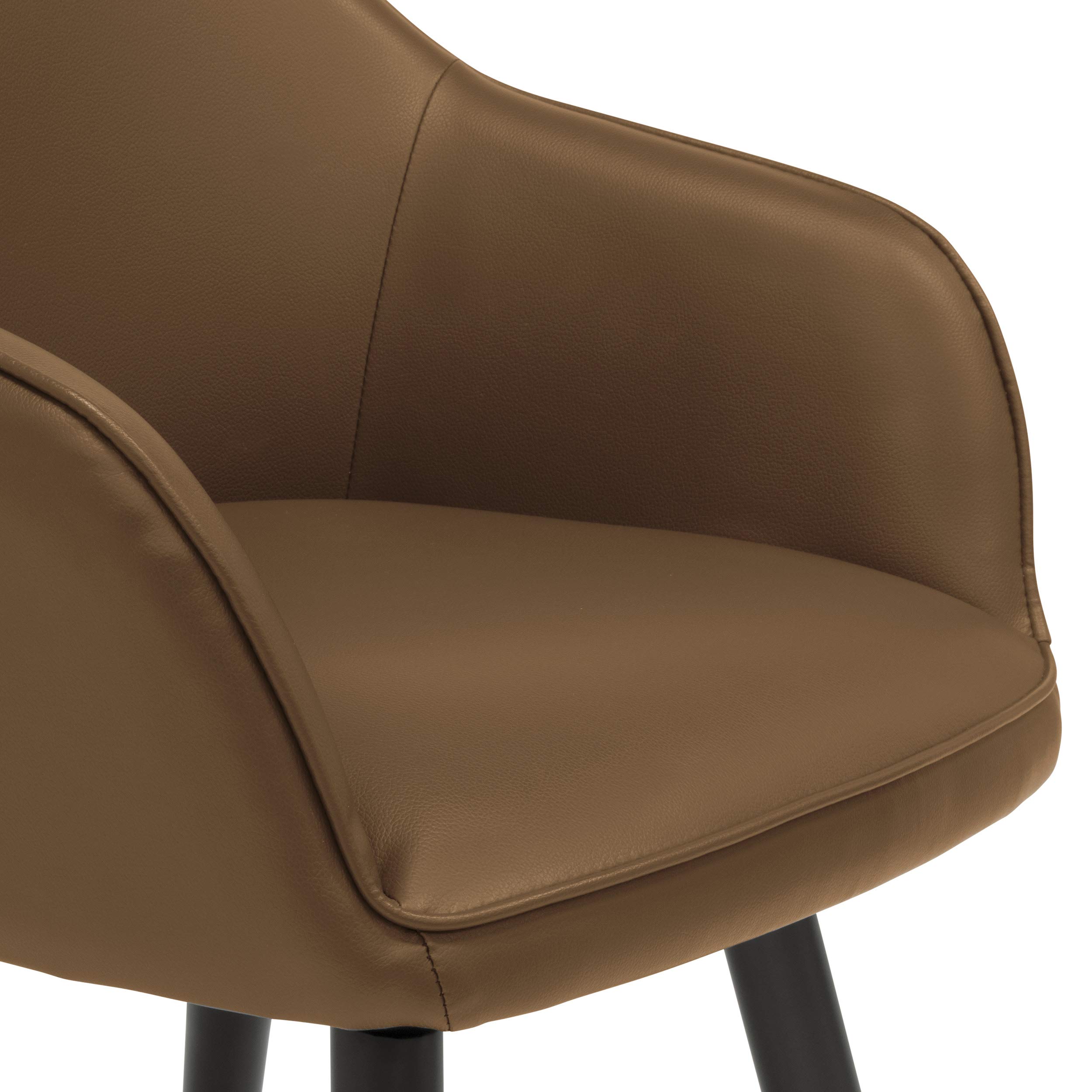 Studio Designs Home Accent Chair, 250 lbs Weight Capacity, Caramel Brown Upholstered Lounge Chair - Perfect for Living Room, Bedroom, or Office Decor