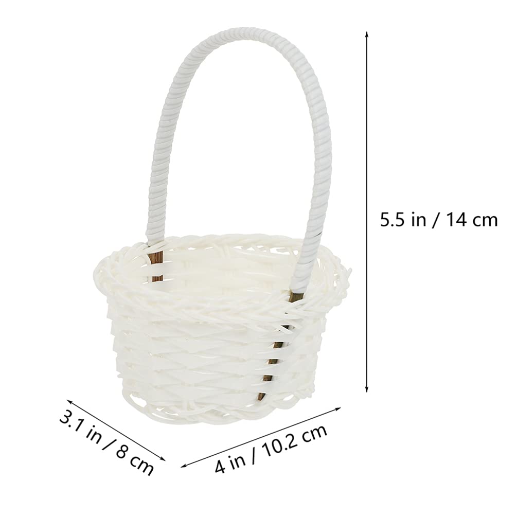 10-Piece Rattan Shopping Baskets Set - Decorative Kids & Vegetable Woven Baskets - Multi-Functional Handheld Rattan Baskets for Groceries, Fruits, Flowers & Home Decor - Perfect for Kitchen, Garden, Picnic & Nursery Organization