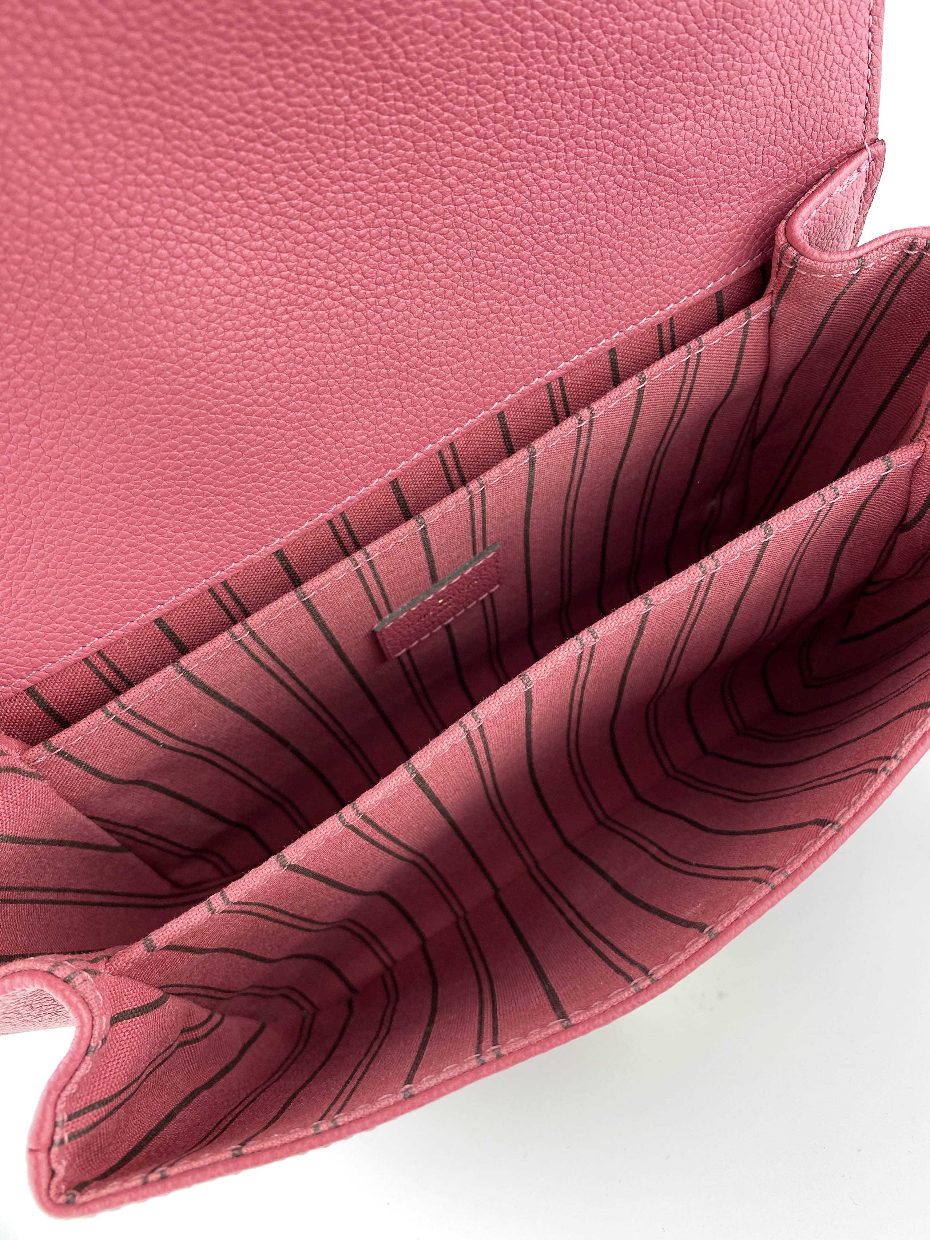 Louis Vuitton Pochette Metis Empreinte Leather Crossbody Bag in Rose Bruyere - Luxury Designer Handbag for Women, Perfect for Work, Travel & Everyday Use