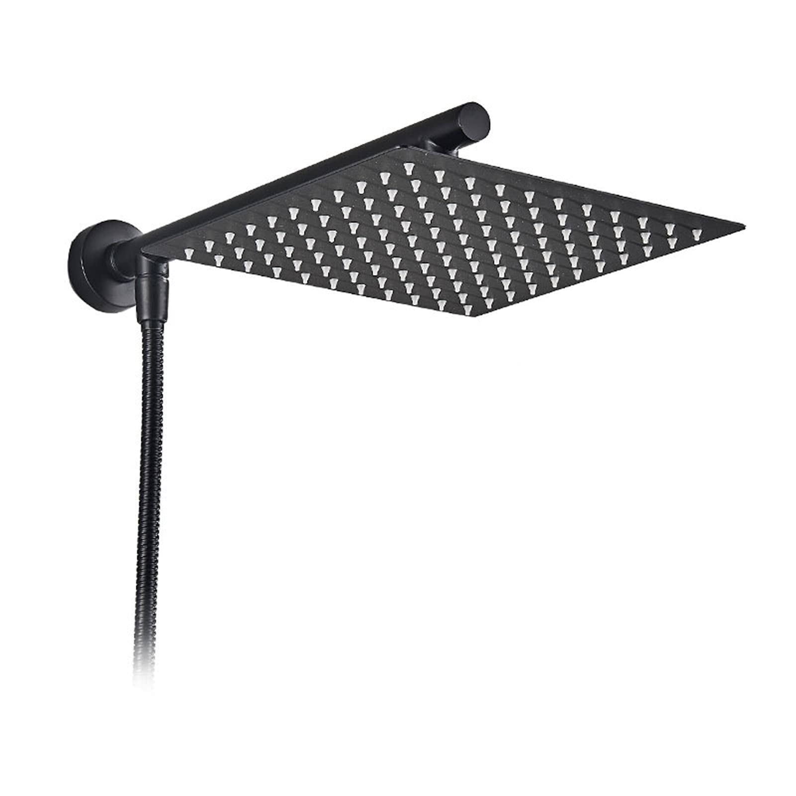 Premium Stainless Steel Chrome Rainfall Shower Head - 8/10/12 Inch Wall Mount Shower Sprayer with Adjustable Arm - Luxury Bathroom Upgrade for Spa-Like Experience (10 Inch, Chrome Finish) - Perfect for Master Bathrooms, Guest Suites & Relaxing Showers