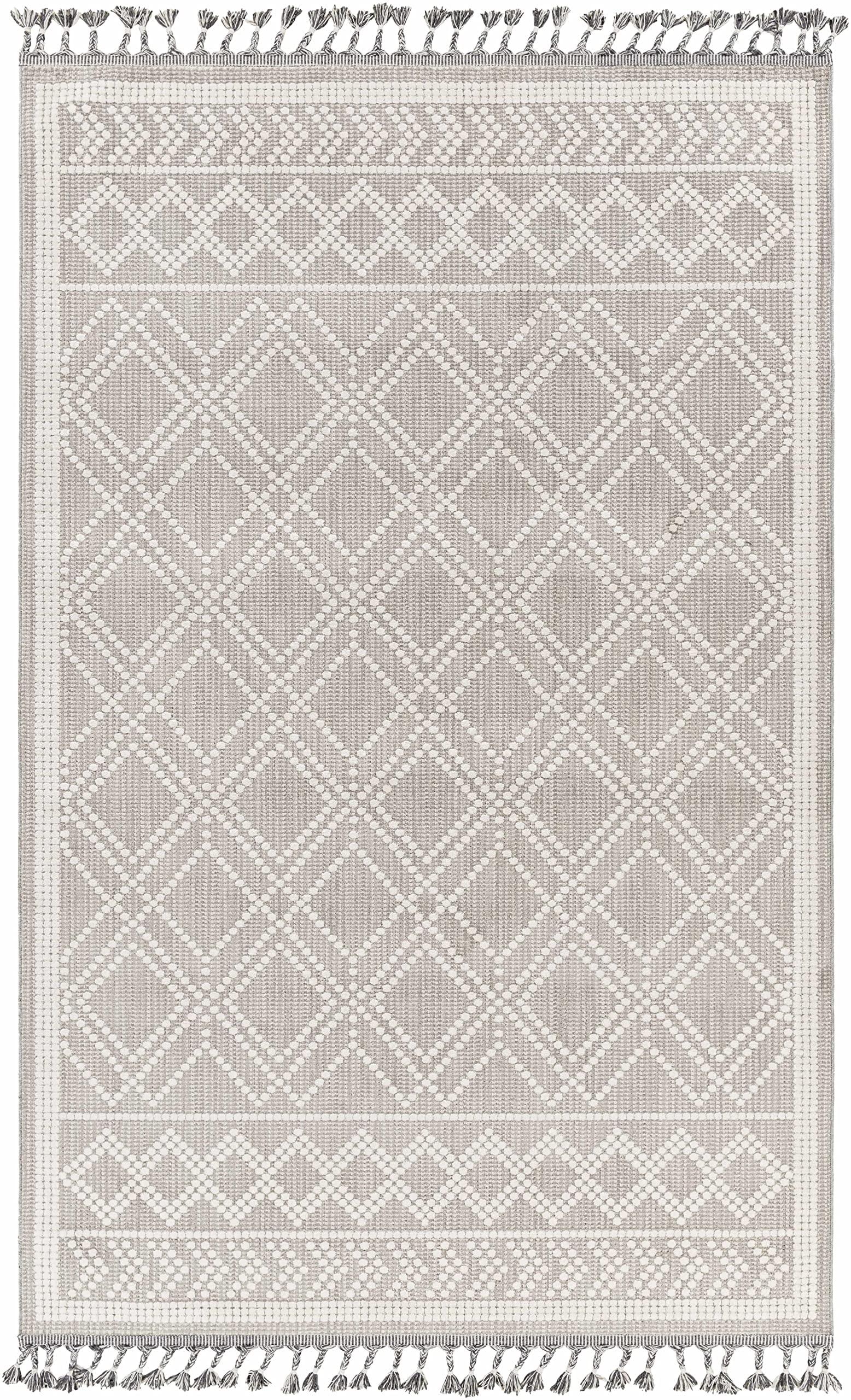 Hauteloom Taye Modern Area Rug for Living Room and Bedroom - Soft Gray and Green - 7'10