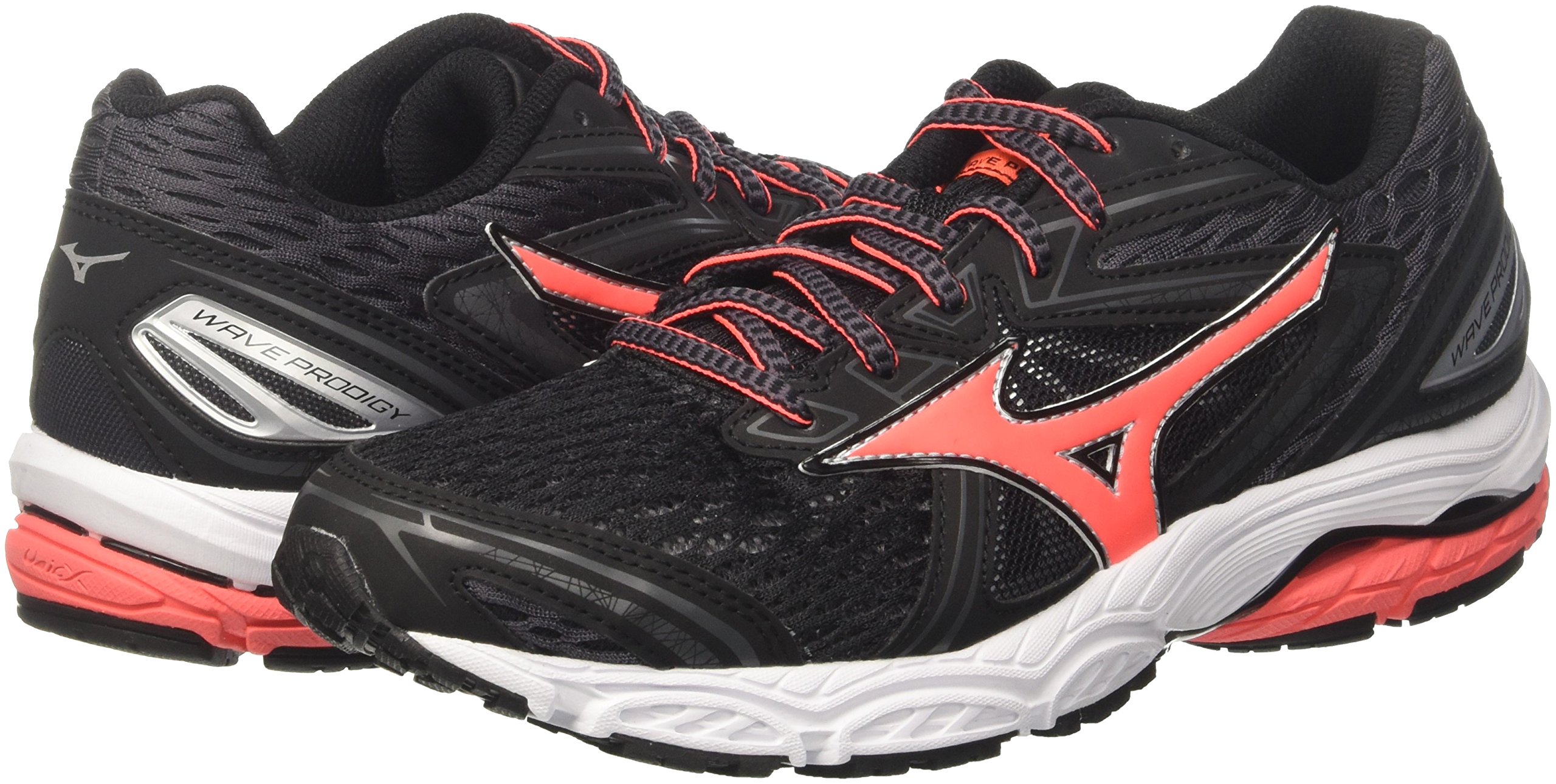 Mizuno Women's Wave Prodigy Running Shoes - Black Size 6.5 Medium (B,M) | Lightweight Cushioned Athletic Sneakers for Jogging, Gym Workouts & Daily Walking